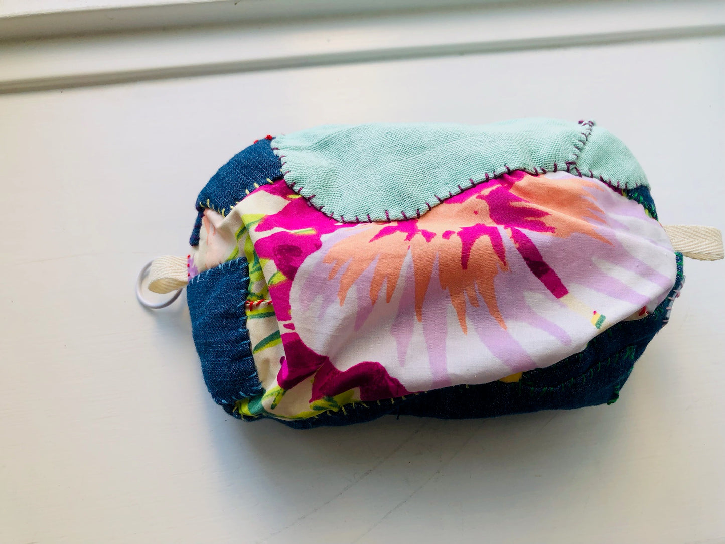 Pouch, hand-sewn, fabric, pen case, accessory case, handmade, bead embroidery, 2224