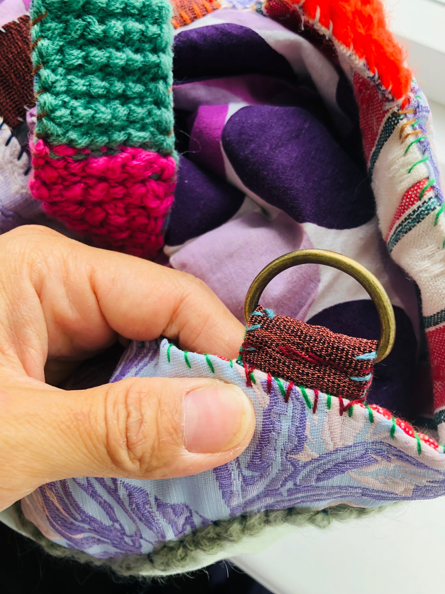 Bag 手縫いのバッグ　布製　トートバッグ　スローファッション　ハンドメイド　2238