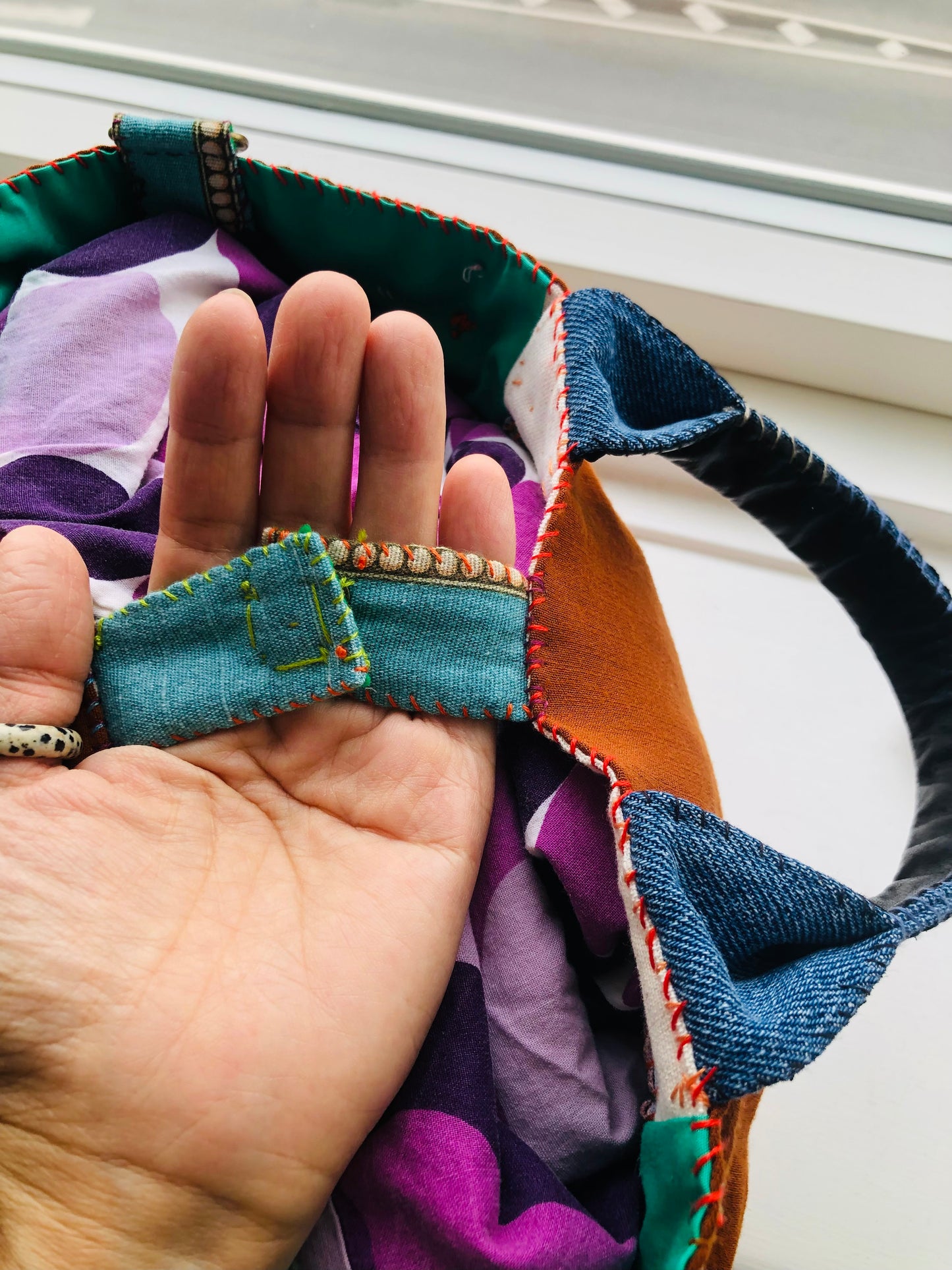 Bag Hand-sewn bag Fabric tote bag Slow fashion Handmade 2235