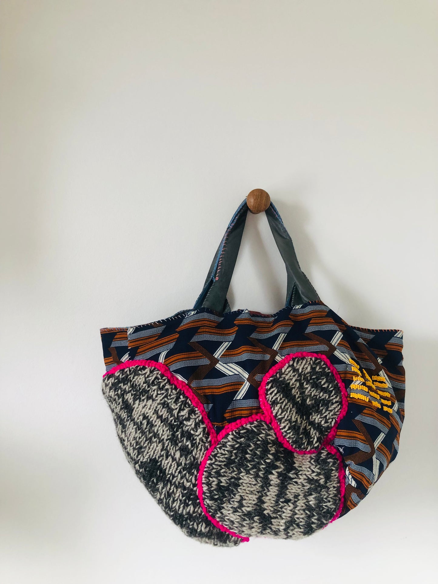 Bag Hand-sewn bag Fabric tote bag Slow fashion Handmade 2239