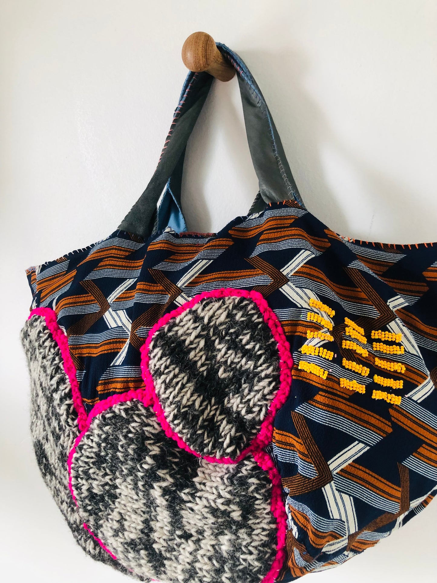 Bag Hand-sewn bag Fabric tote bag Slow fashion Handmade 2239