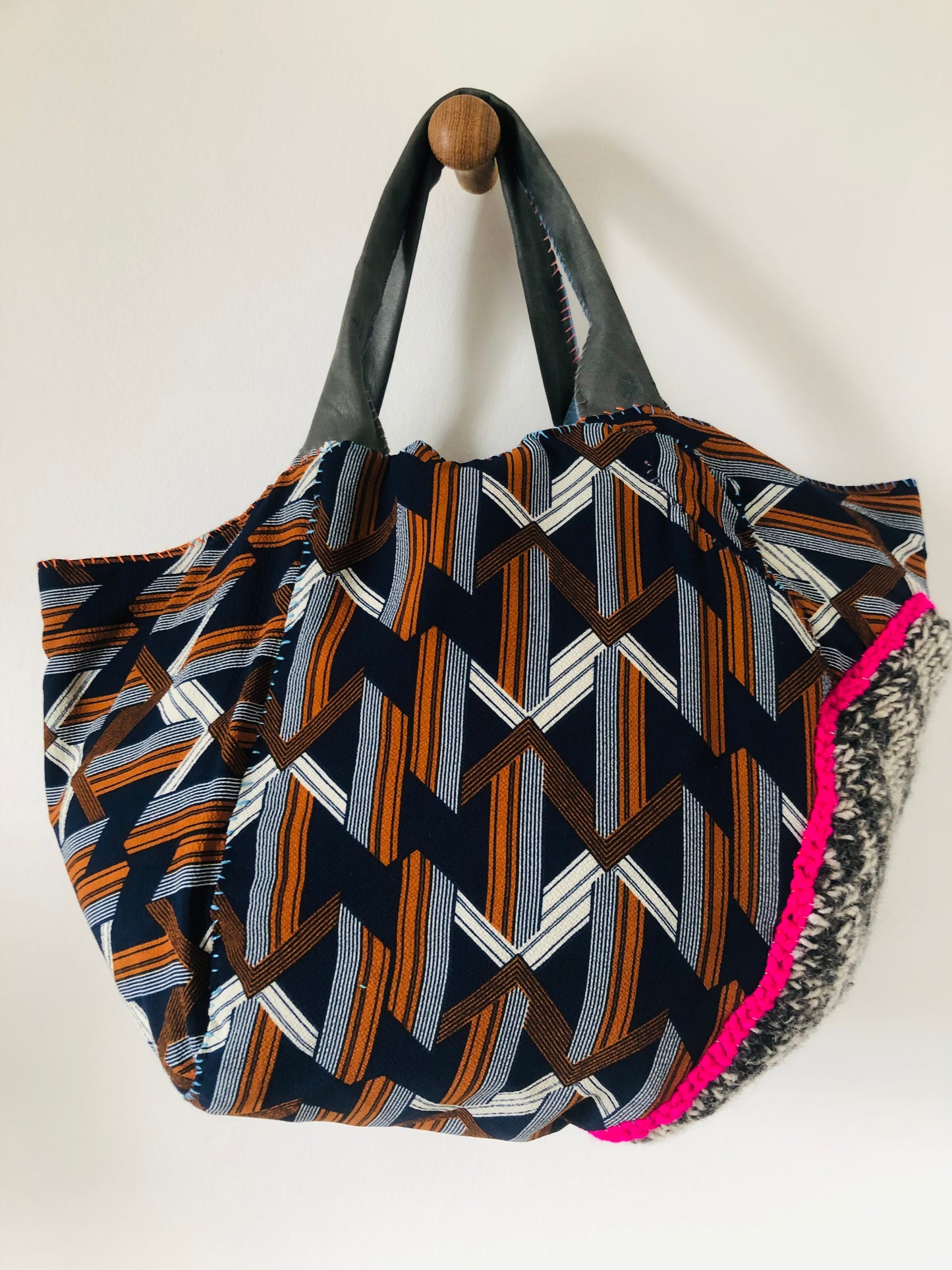 Bag Hand-sewn bag Fabric tote bag Slow fashion Handmade 2239