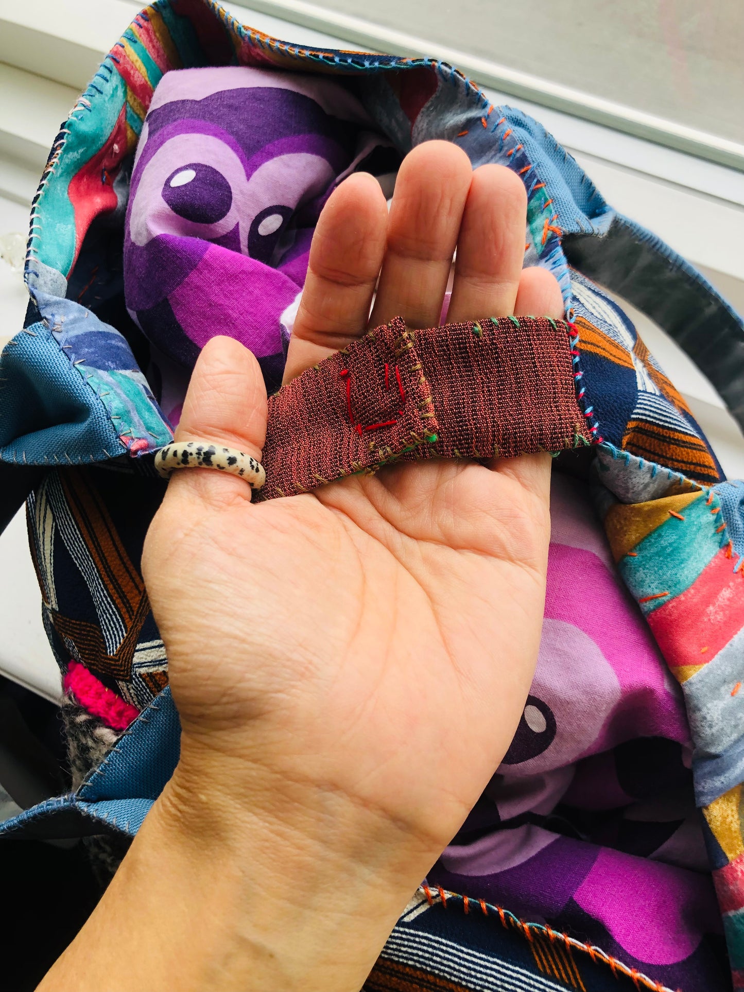 Bag Hand-sewn bag Fabric tote bag Slow fashion Handmade 2239