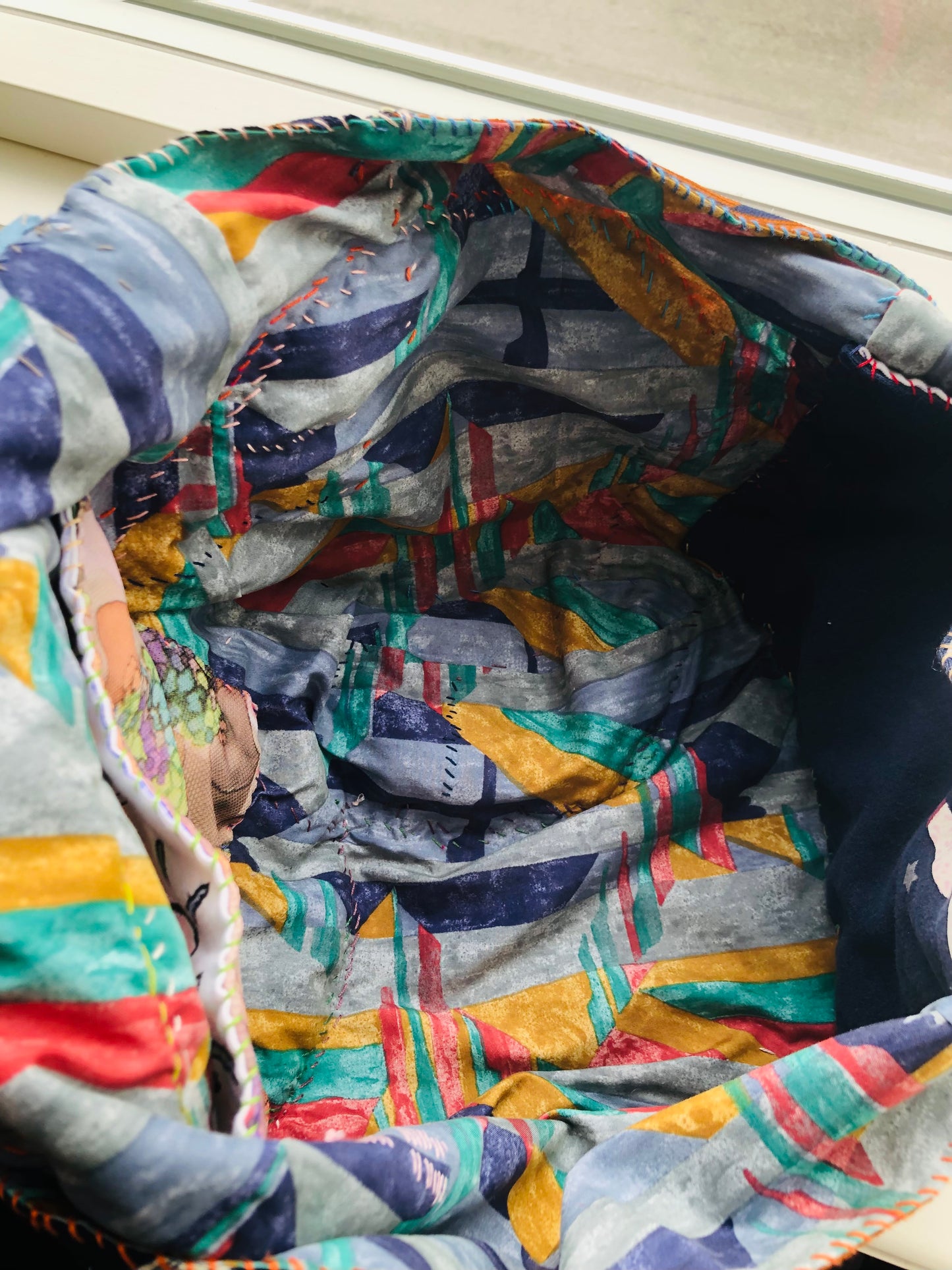 Bag Hand-sewn bag Fabric tote bag Slow fashion Handmade 2239