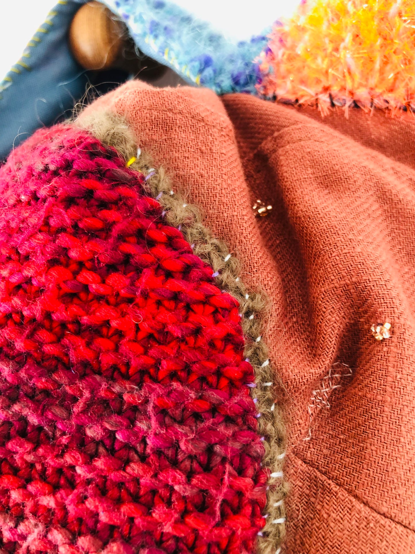 Bag 手縫いのバッグ　布製　トートバッグ　スローファッション　ハンドメイド　2243