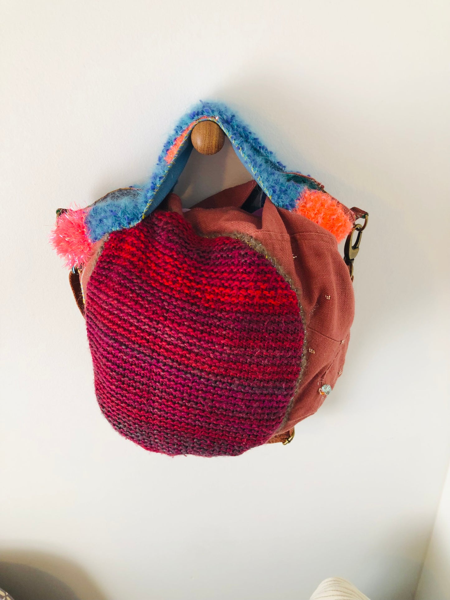 Bag 手縫いのバッグ　布製　トートバッグ　スローファッション　ハンドメイド　2243