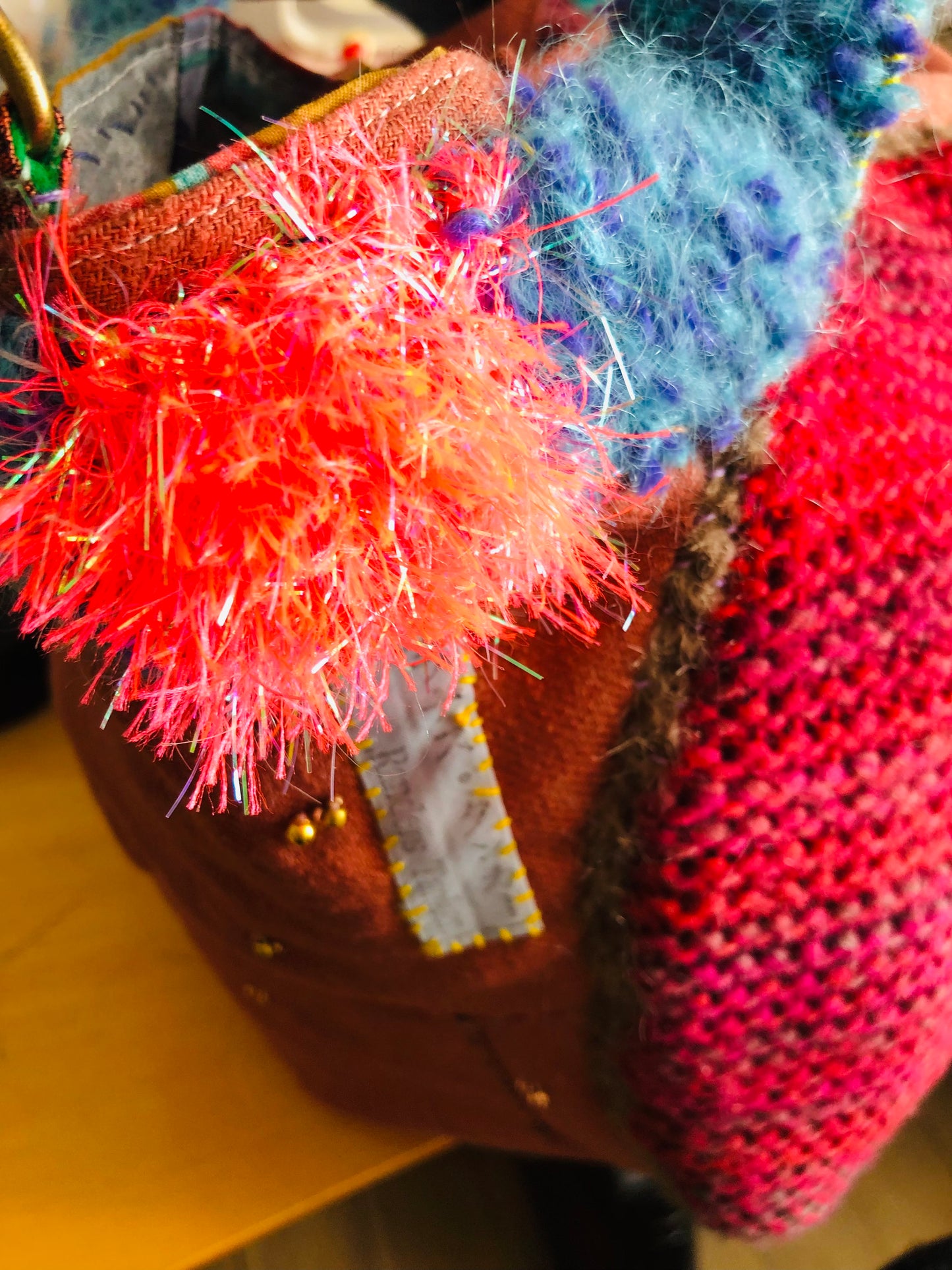 Bag 手縫いのバッグ　布製　トートバッグ　スローファッション　ハンドメイド　2243