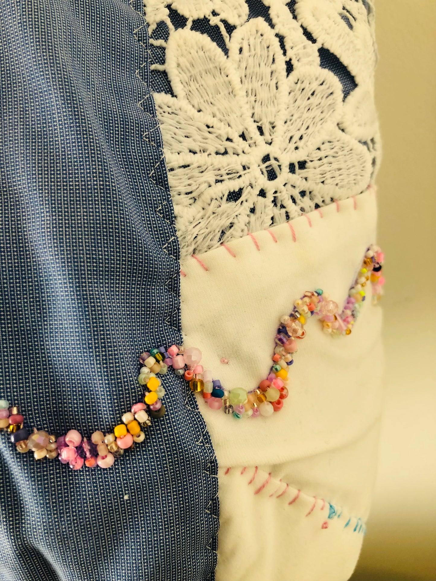 Bag 手縫いのバッグ　布製　トートバッグ　スローファッション　ハンドメイド　2241