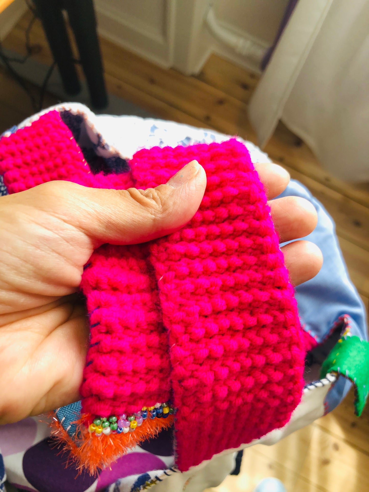 Bag 手縫いのバッグ　布製　トートバッグ　スローファッション　ハンドメイド　2241