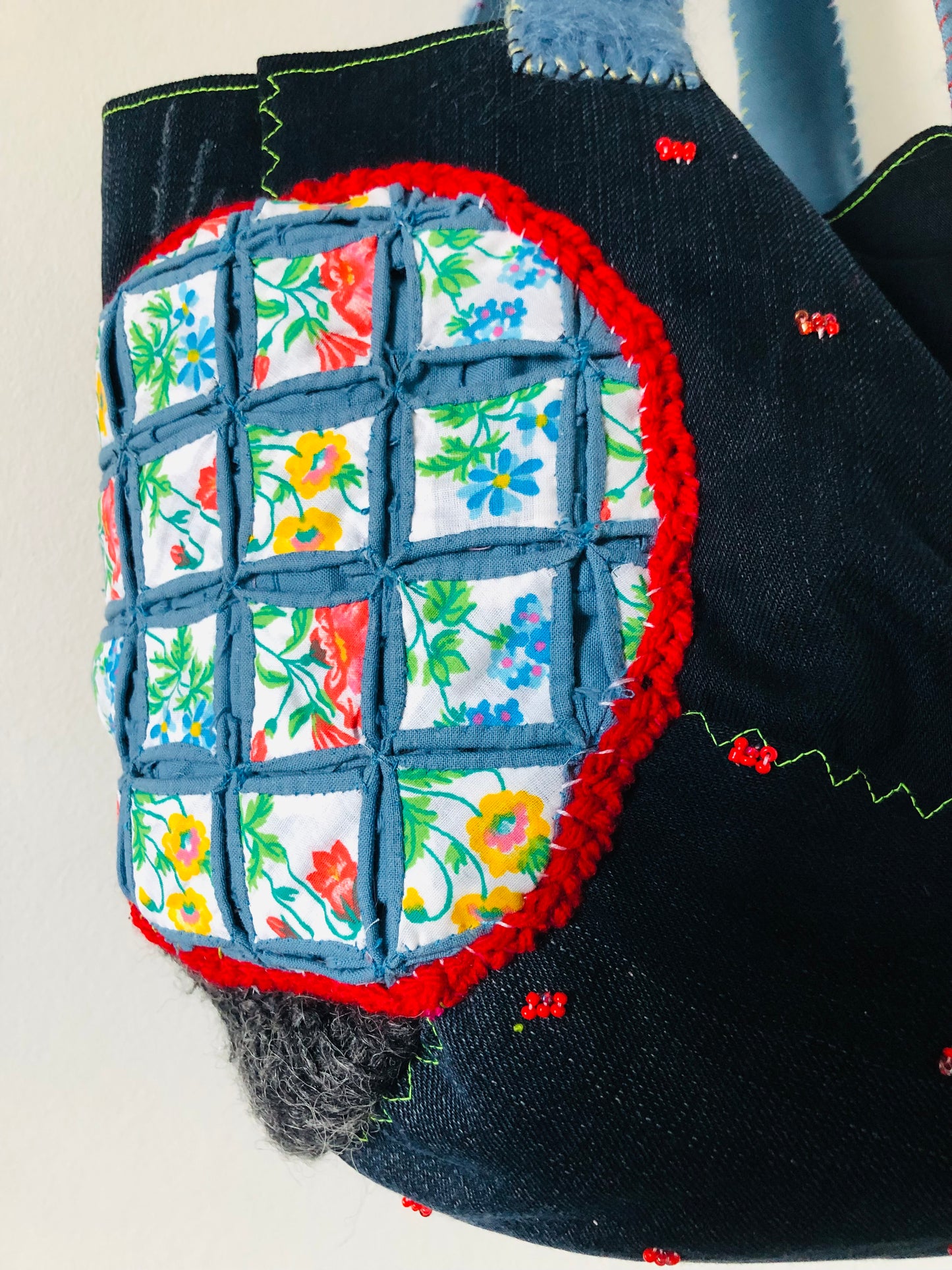 Bag 送料無料　手縫いのバッグ　布製　トートバッグ　スローファッション　ハンドメイド　2242