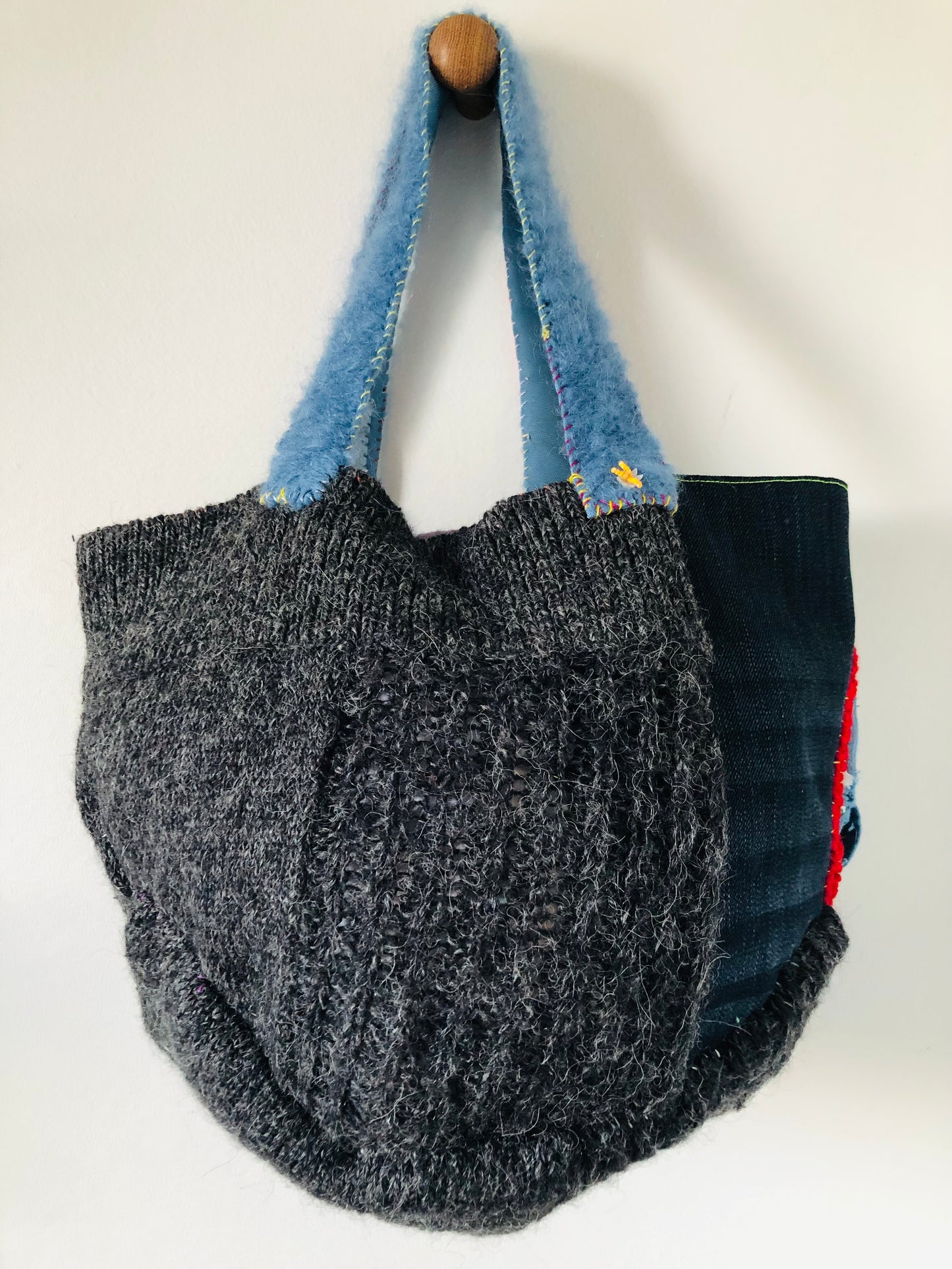 Bag 送料無料　手縫いのバッグ　布製　トートバッグ　スローファッション　ハンドメイド　2242