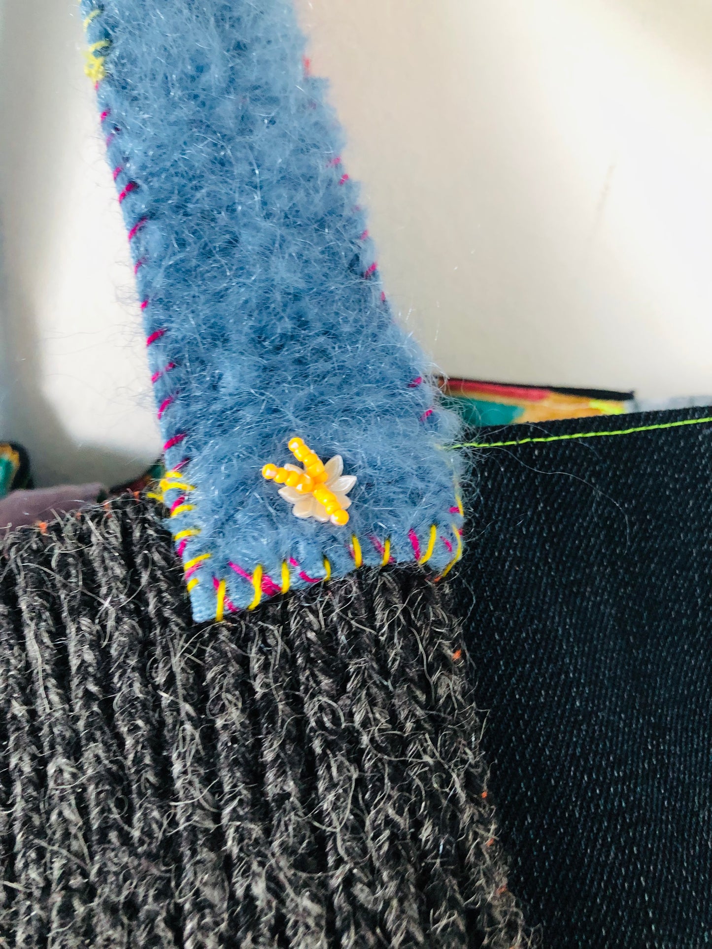 Bag 送料無料　手縫いのバッグ　布製　トートバッグ　スローファッション　ハンドメイド　2242