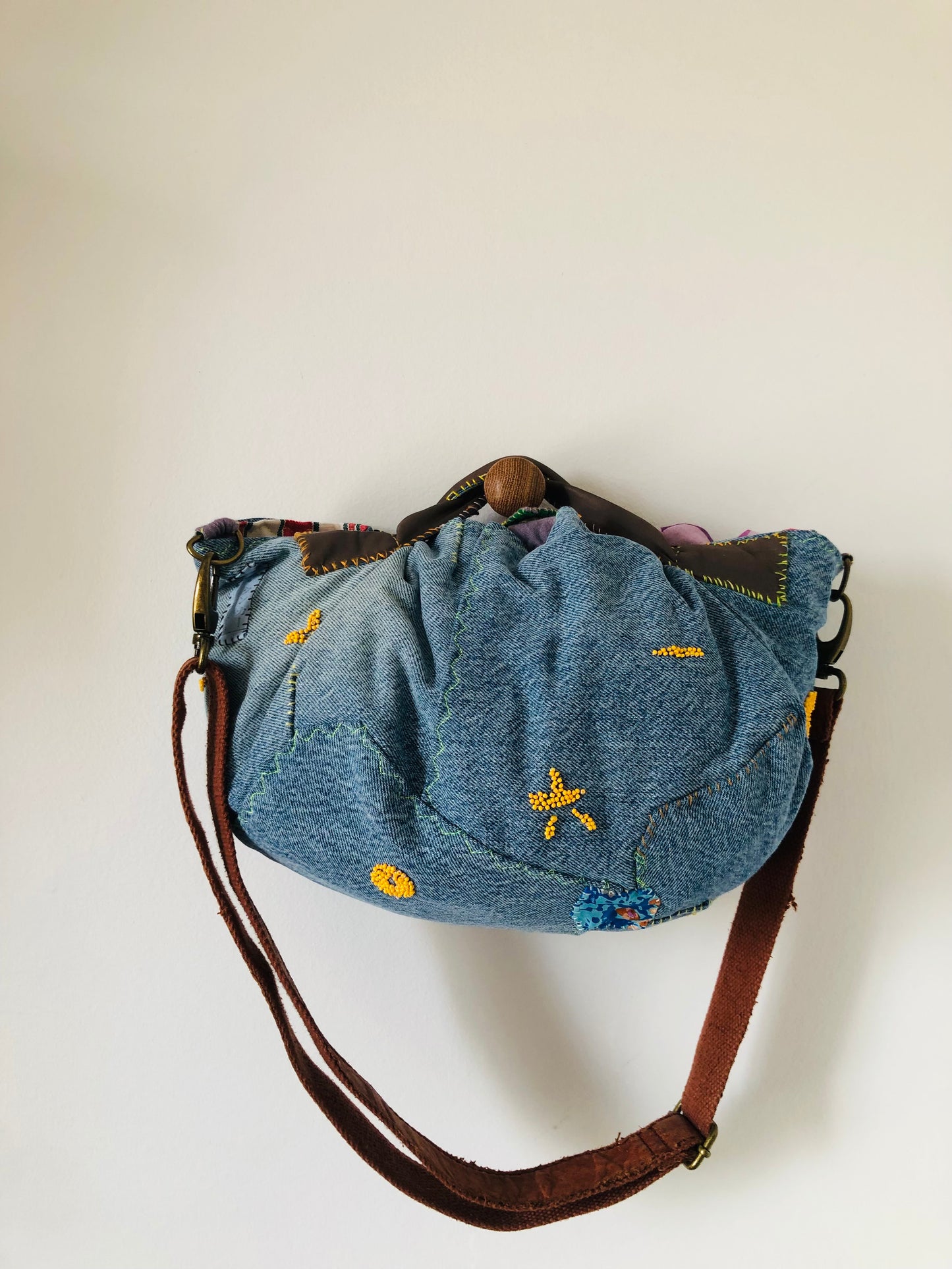 Bag Hand-sewn Fabric Tote Bag Slow Fashion Handmade 2240