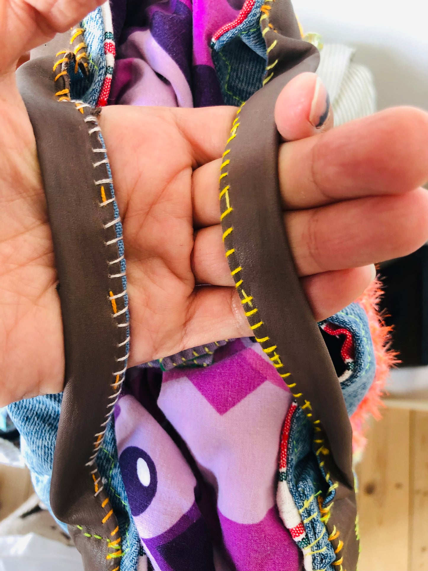 Bag Hand-sewn Fabric Tote Bag Slow Fashion Handmade 2240