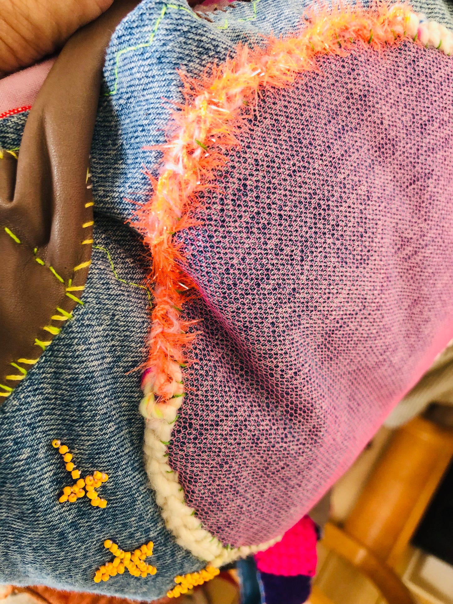 Bag Hand-sewn Fabric Tote Bag Slow Fashion Handmade 2240