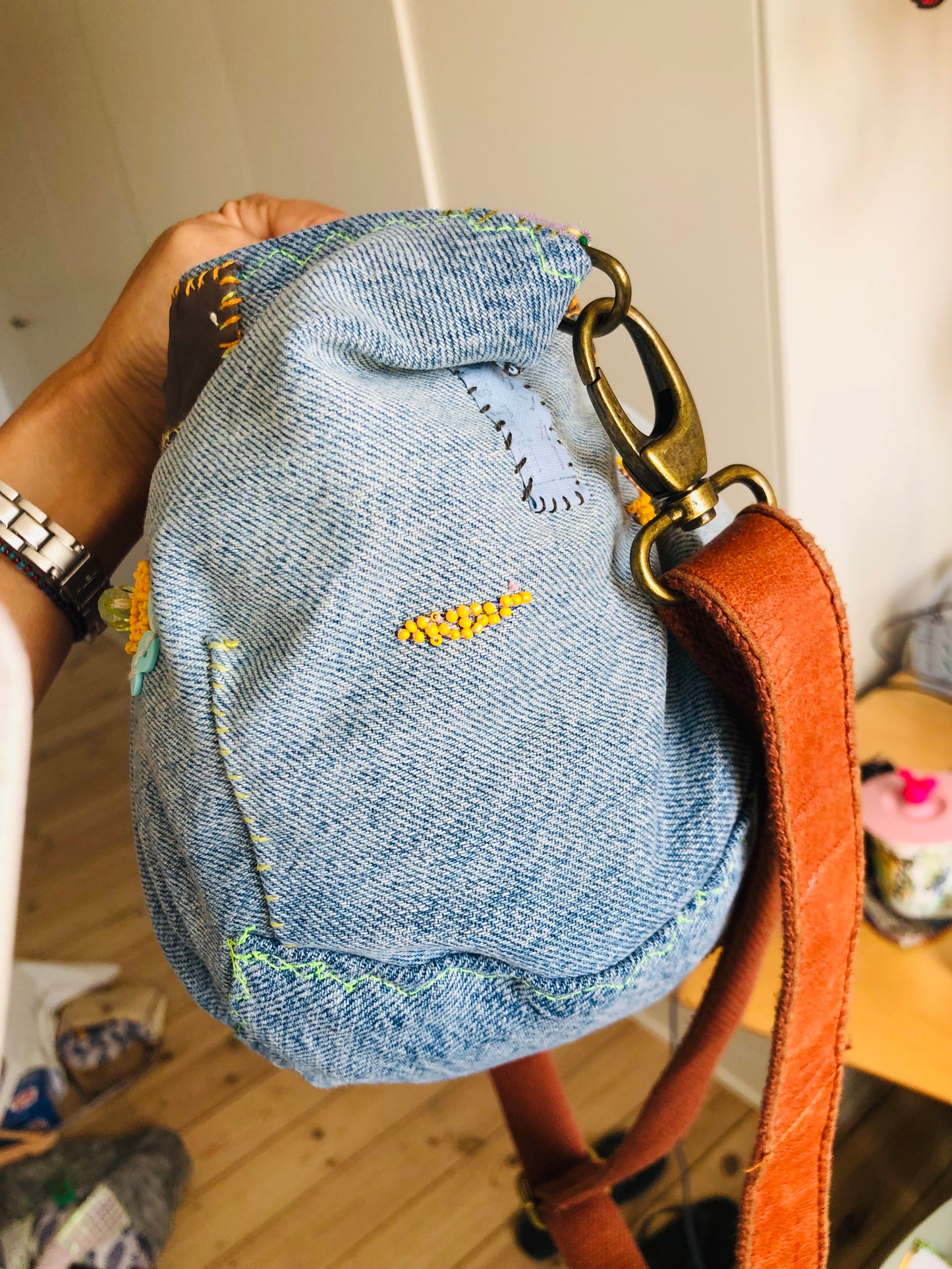 Bag Hand-sewn Fabric Tote Bag Slow Fashion Handmade 2240