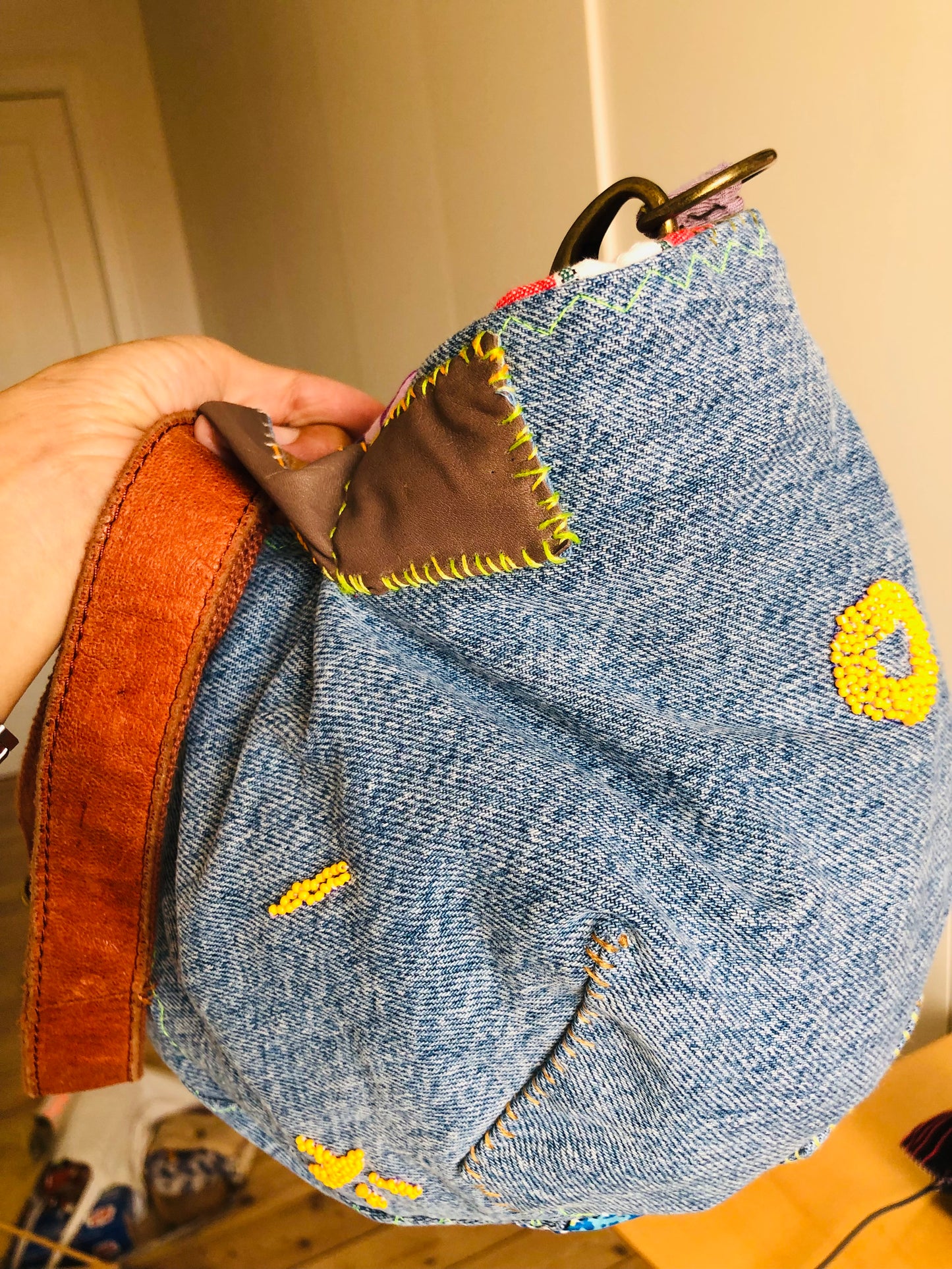 Bag Hand-sewn Fabric Tote Bag Slow Fashion Handmade 2240