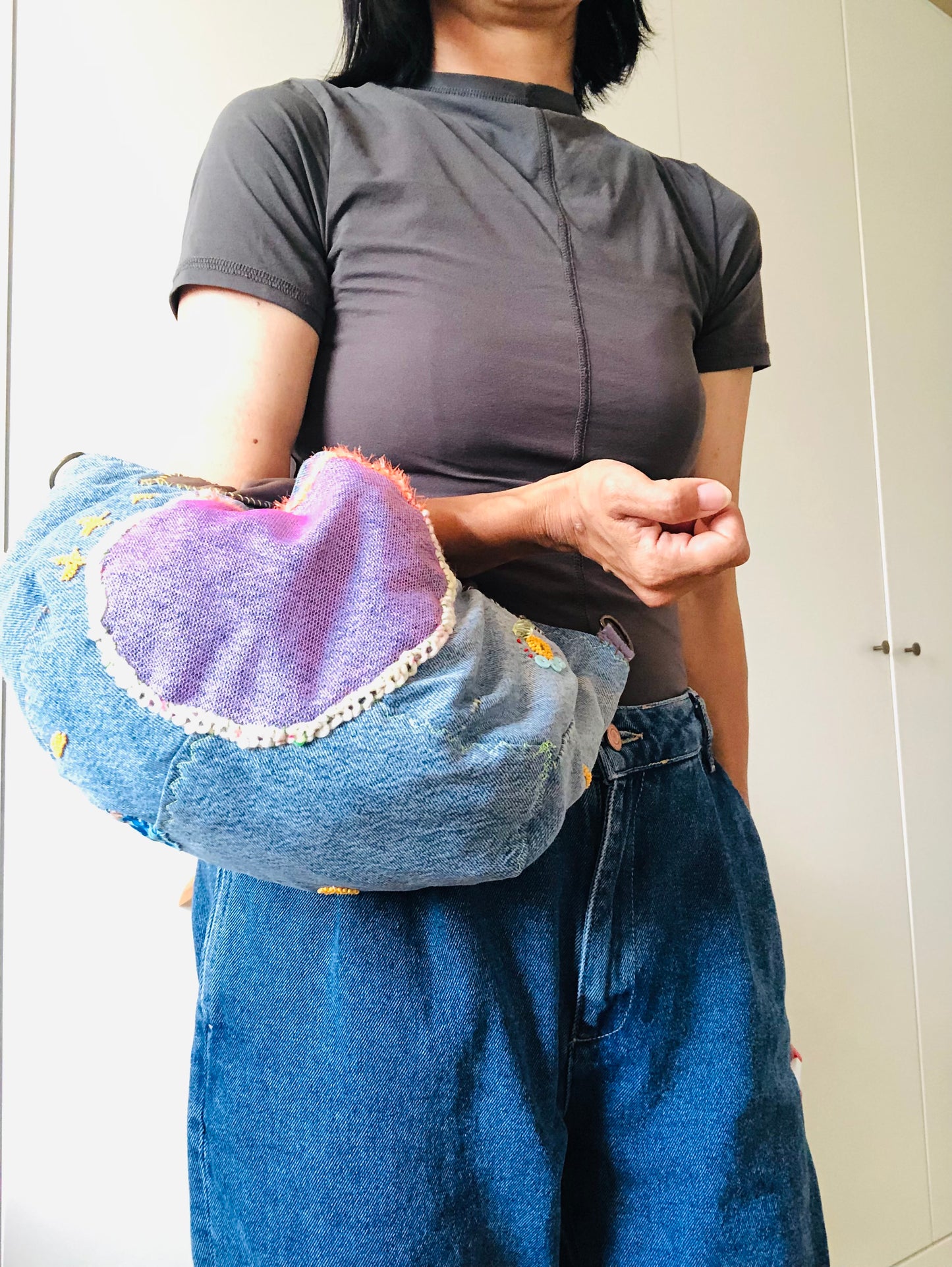 Bag Hand-sewn Fabric Tote Bag Slow Fashion Handmade 2240