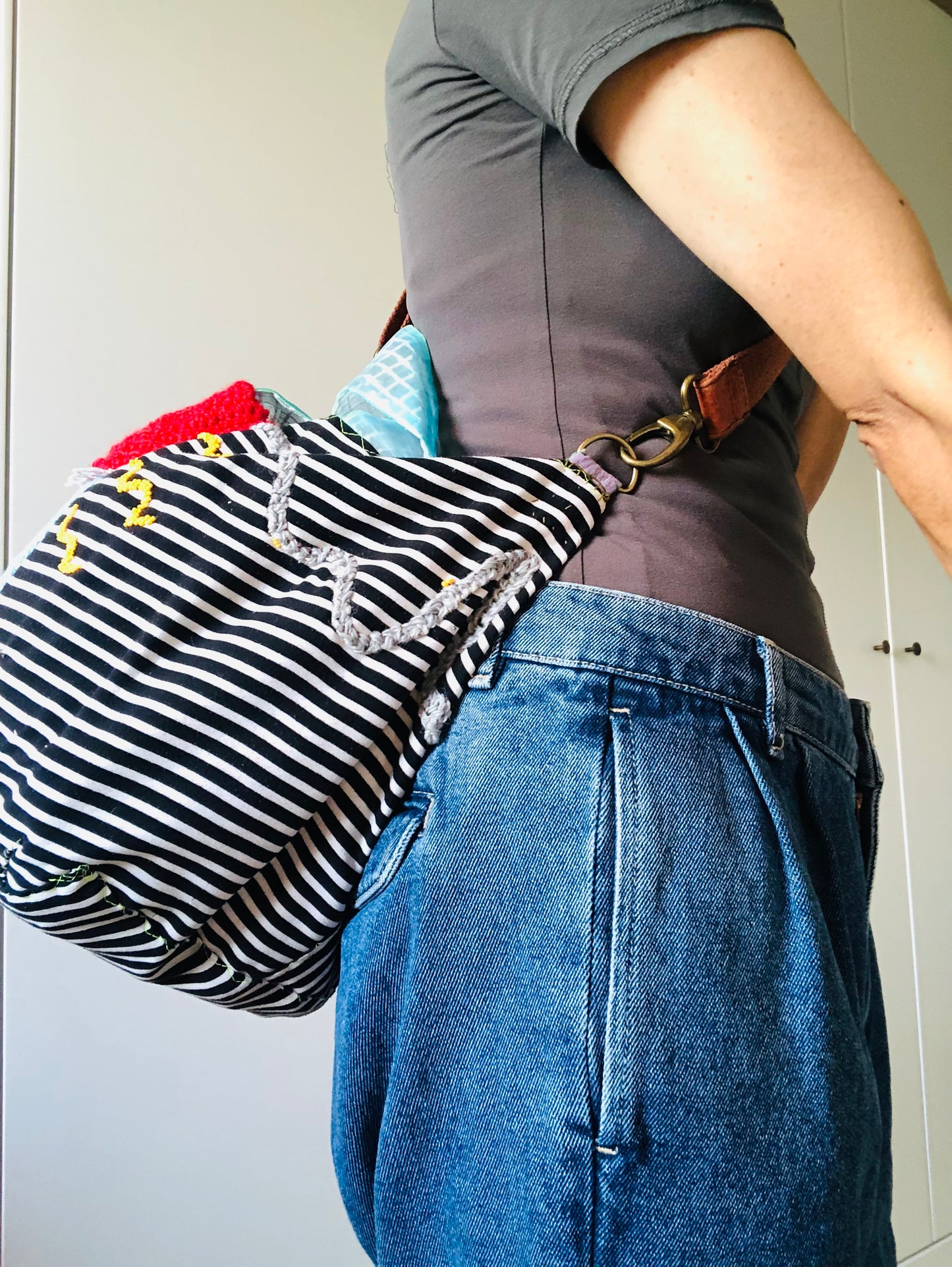 Bag Hand-sewn Fabric Tote Bag Slow Fashion Handmade 2253