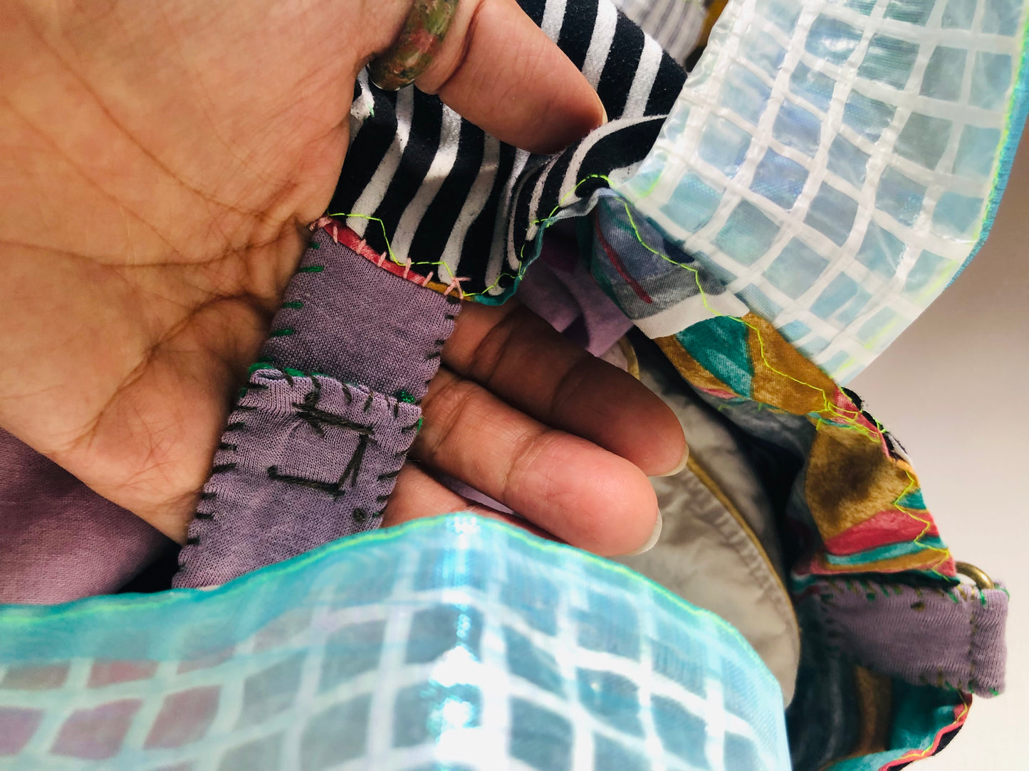 Bag Hand-sewn Fabric Tote Bag Slow Fashion Handmade 2253