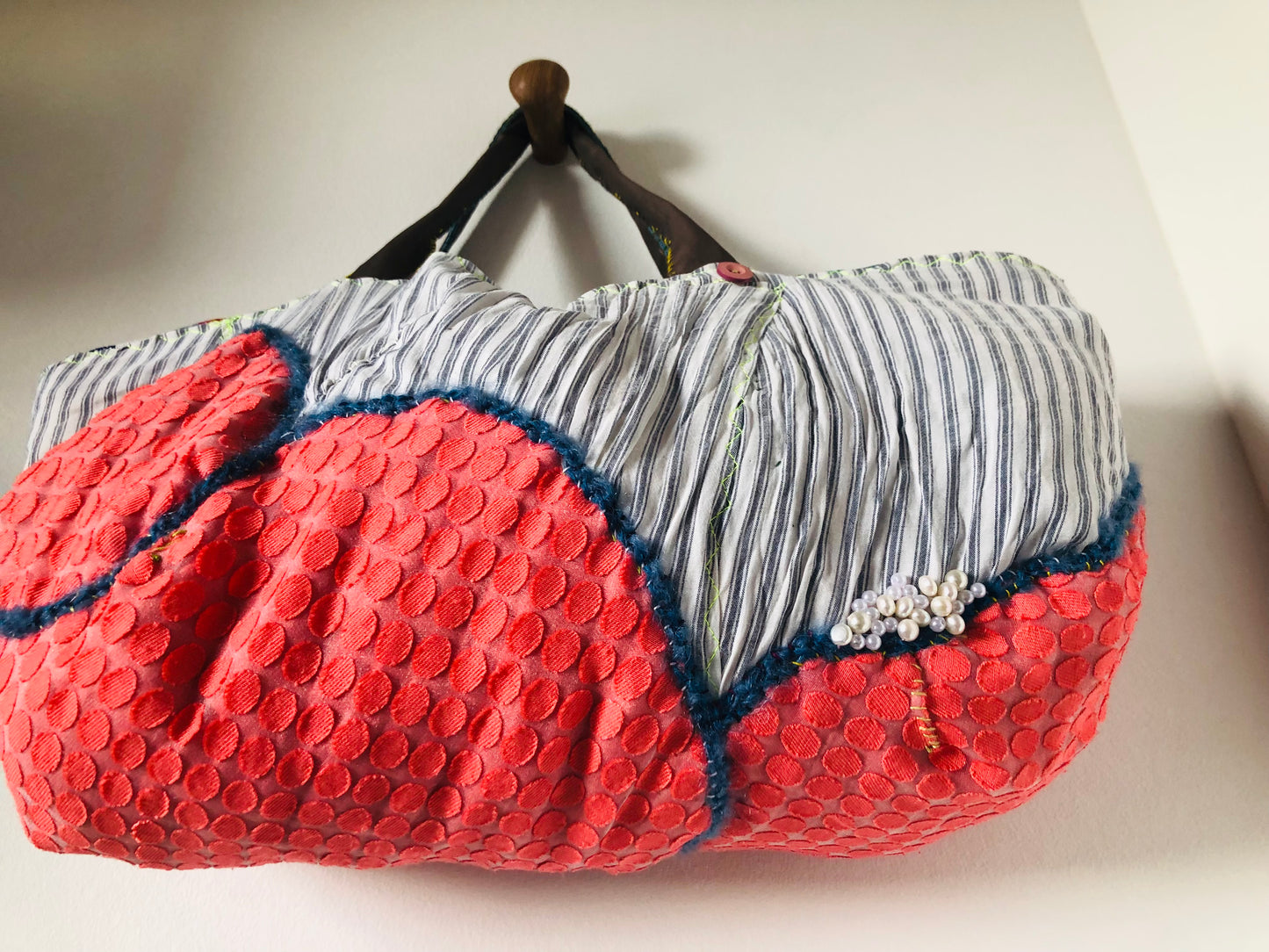 Bag Hand-sewn Fabric Tote Bag Slow Fashion Handmade 2251