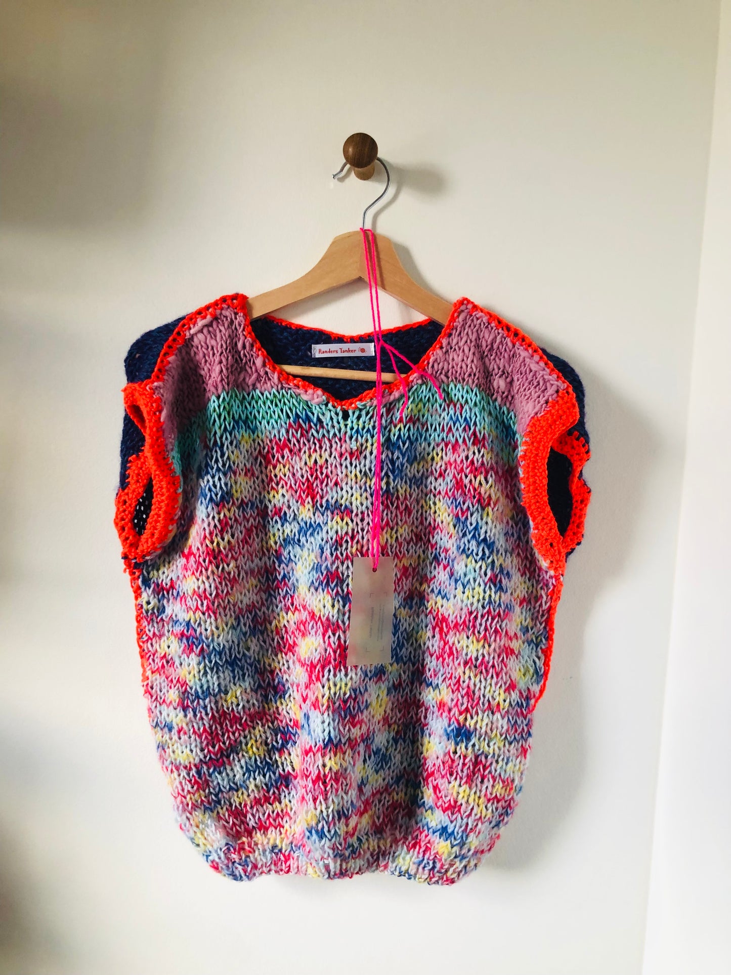 Hand-knitted sweater, slow fashion, fancy yarn, oneofakind, short sleeves, short length, 2258