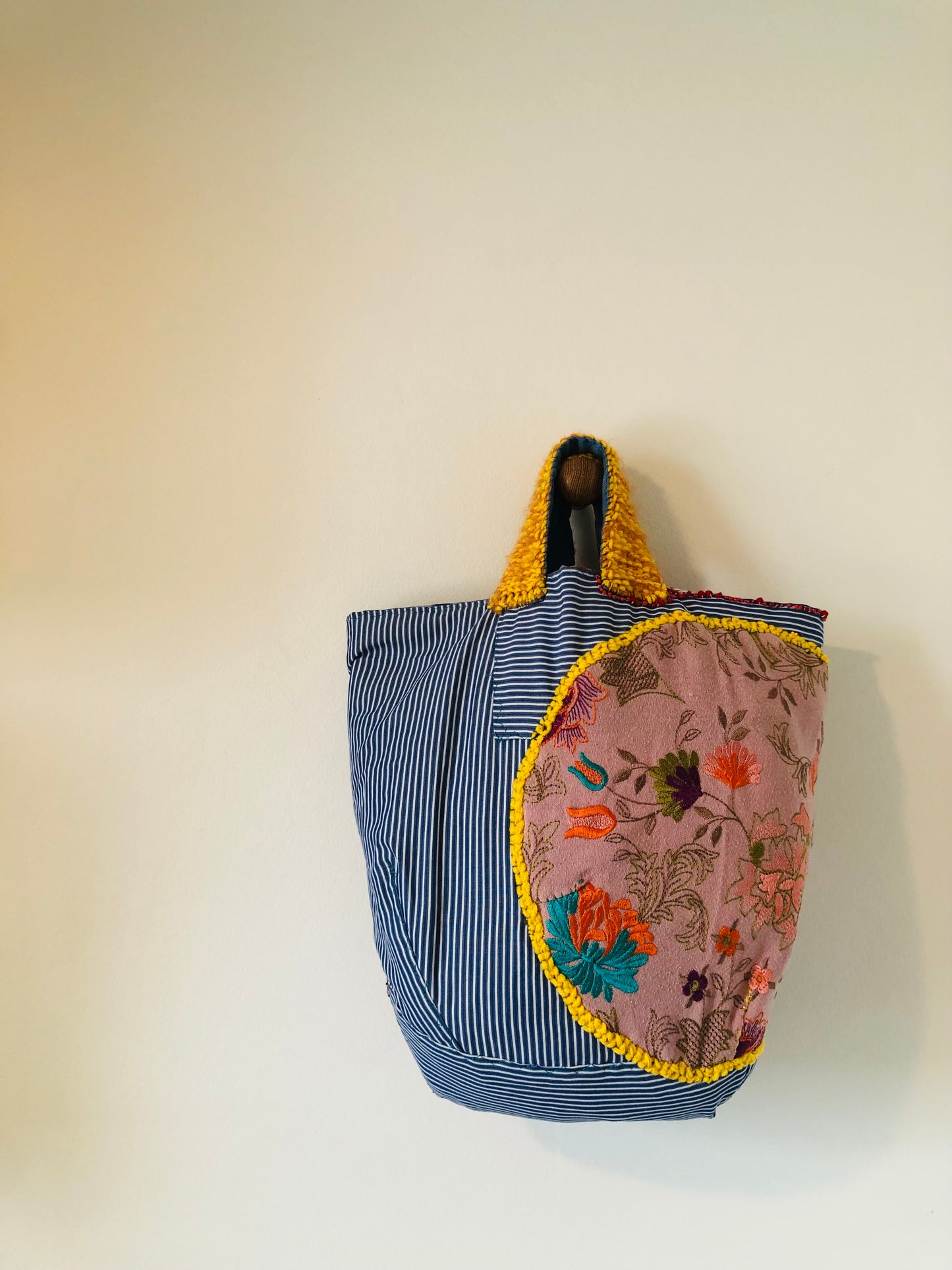 Bag Hand-sewn Fabric Tote Bag Slow Fashion Handmade 2259