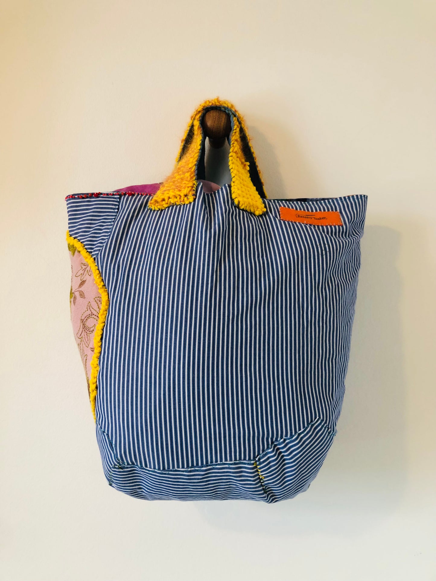 Bag Hand-sewn Fabric Tote Bag Slow Fashion Handmade 2259
