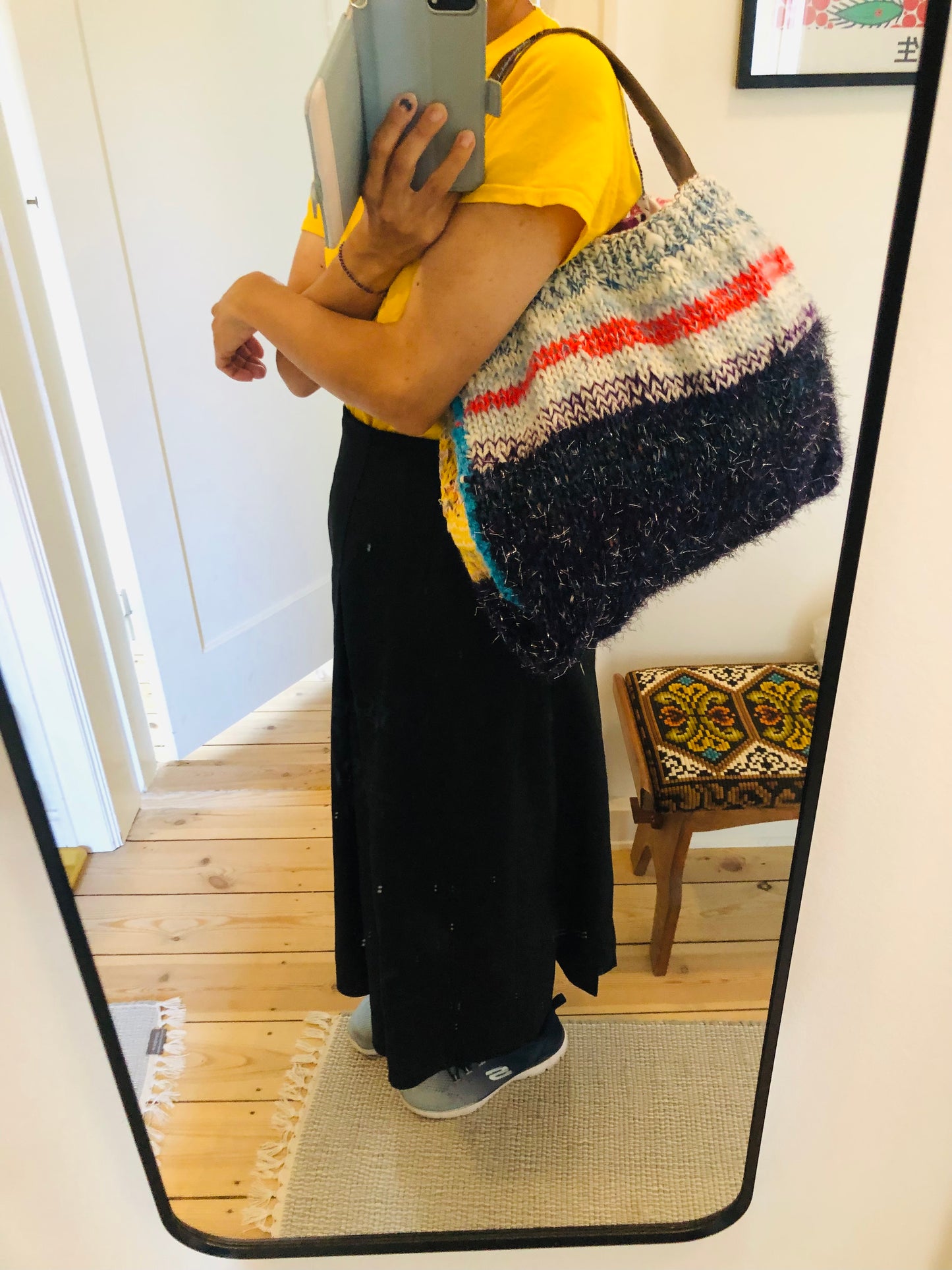 Bag Hand-sewn Fabric Tote Bag Slow Fashion Handmade 2261