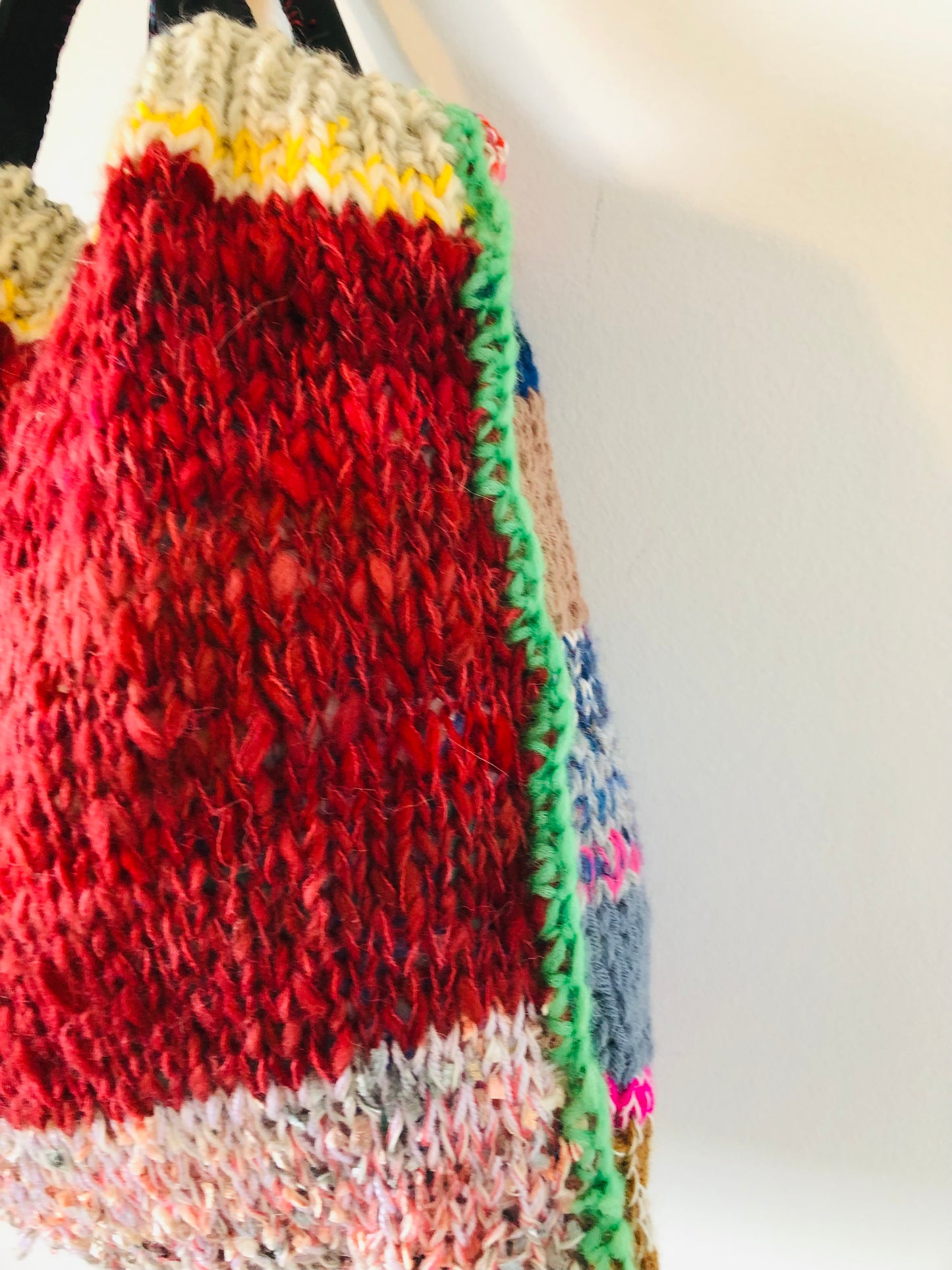 Bag Hand-sewn bag Hand-knitted tote bag Slow fashion Hand-sewn Handmade 2263