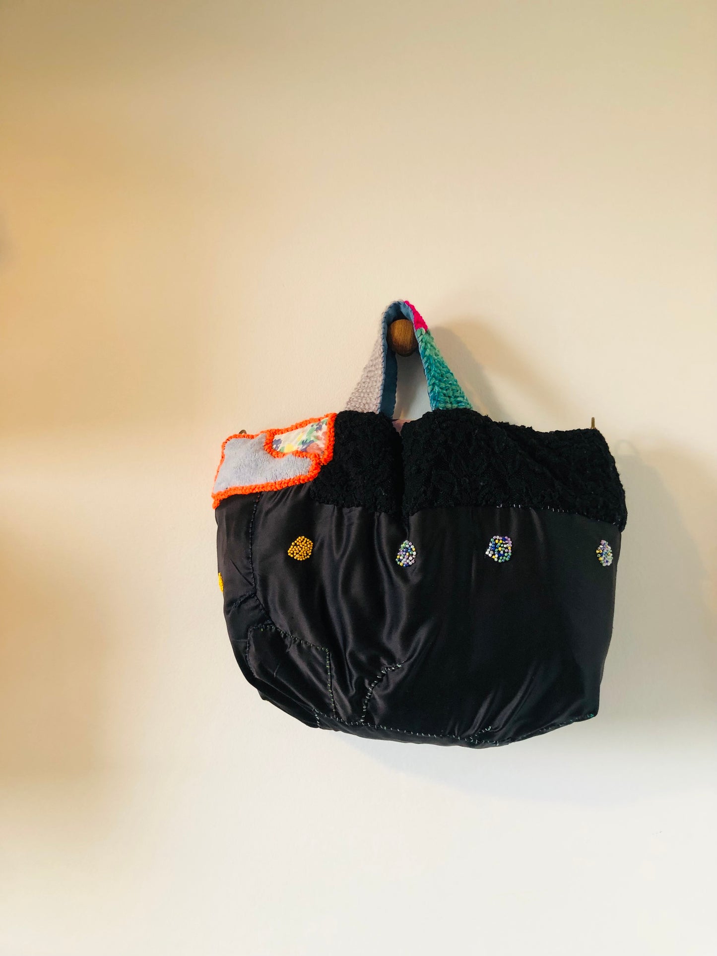 Bag Hand-sewn Fabric Tote Bag Slow Fashion Handmade 2262