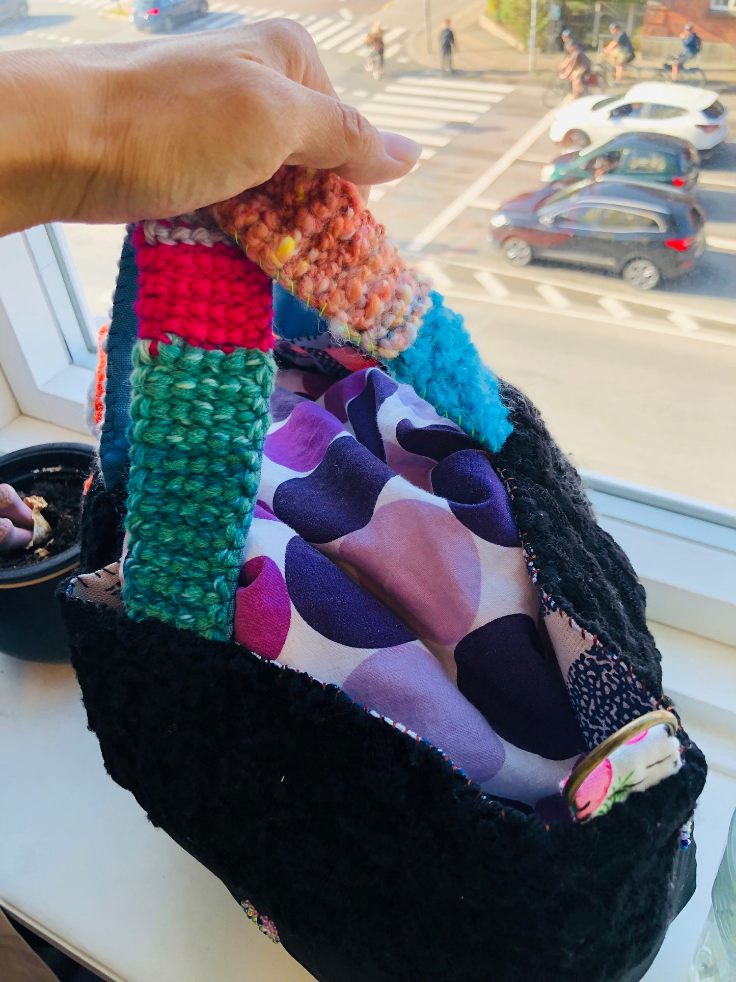 Bag Hand-sewn Fabric Tote Bag Slow Fashion Handmade 2262