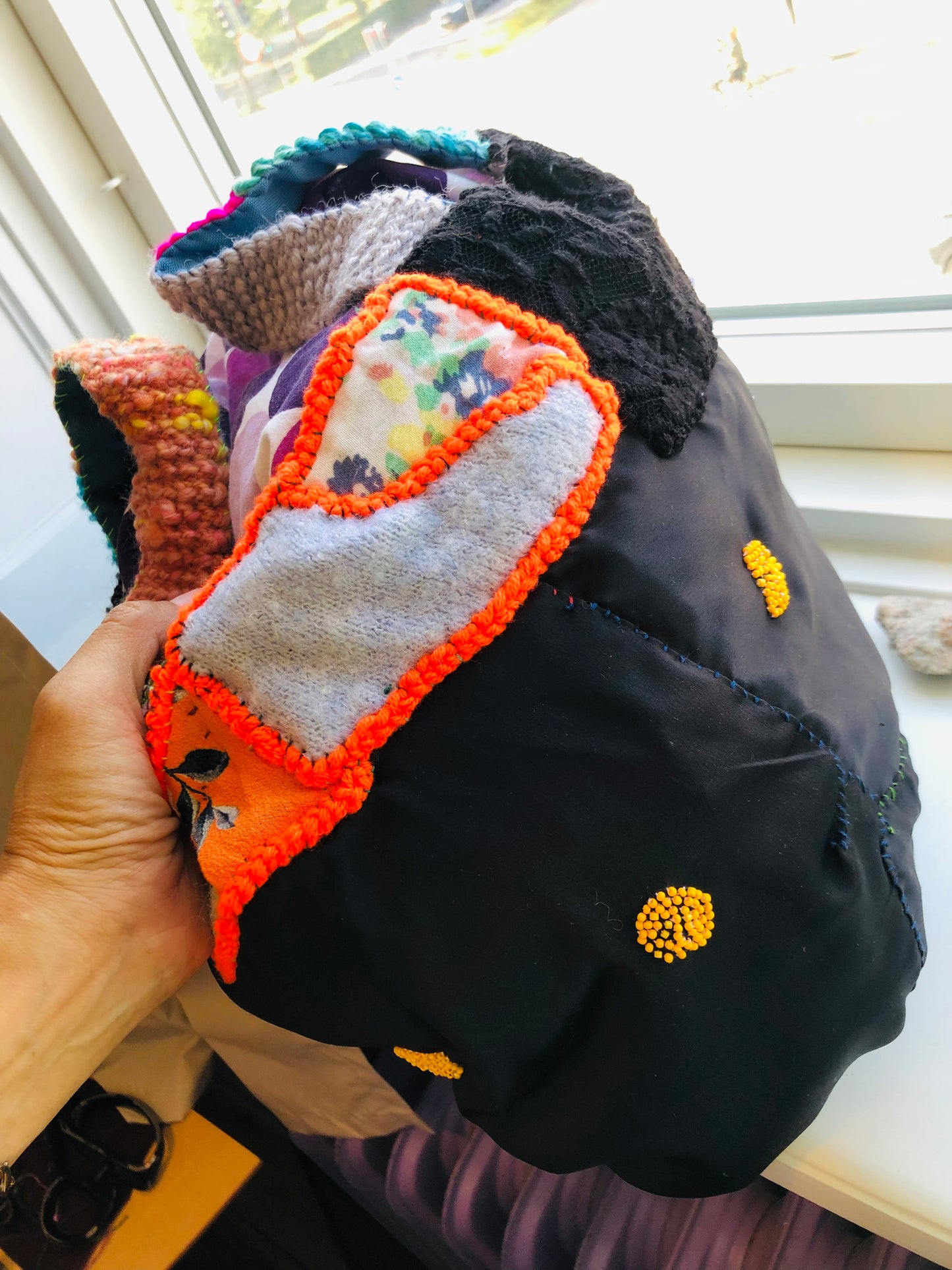 Bag Hand-sewn Fabric Tote Bag Slow Fashion Handmade 2262