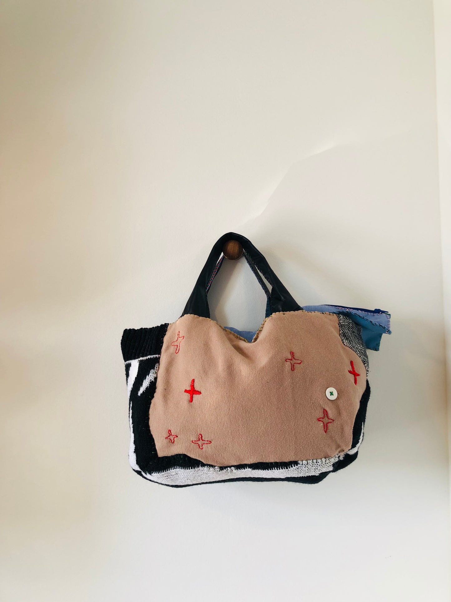 Bag Hand-sewn Fabric Tote Bag Slow Fashion Handmade 2264