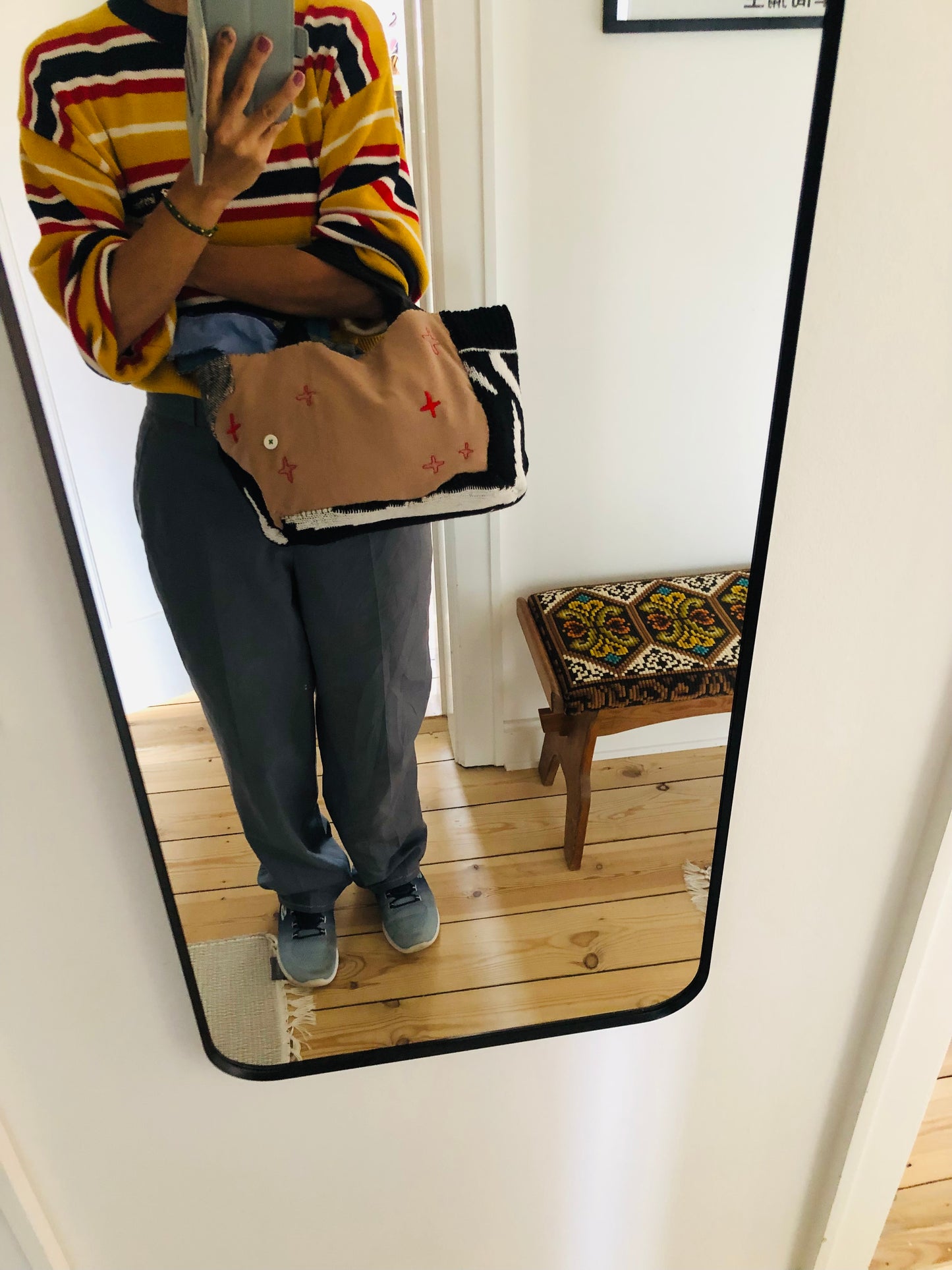 Bag Hand-sewn Fabric Tote Bag Slow Fashion Handmade 2264