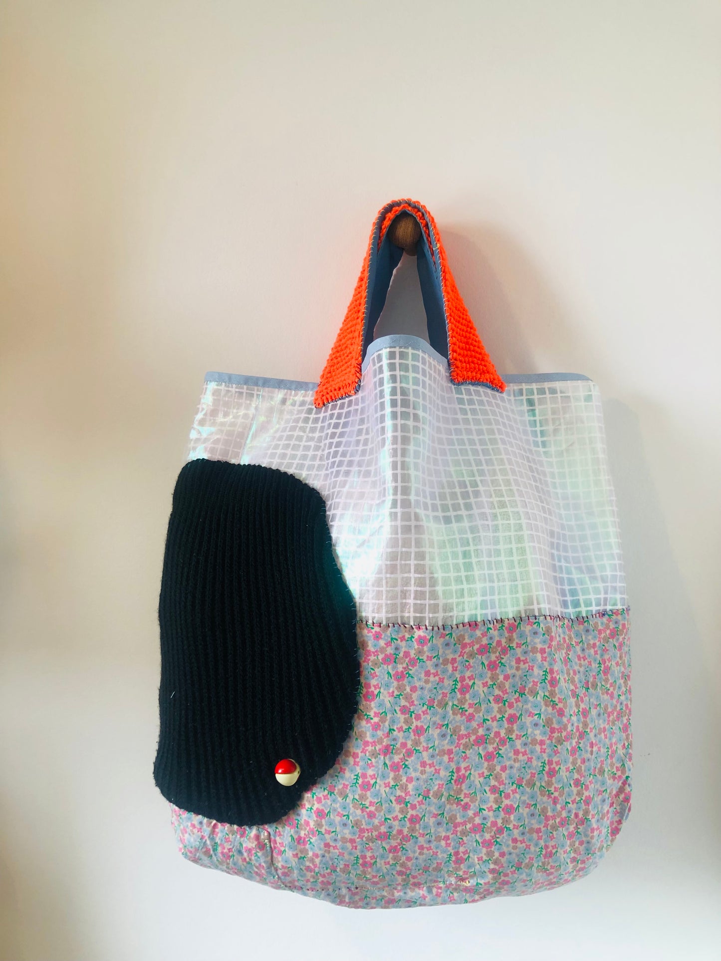 Bag Hand-sewn Fabric Tote Bag Slow Fashion Handmade 2266