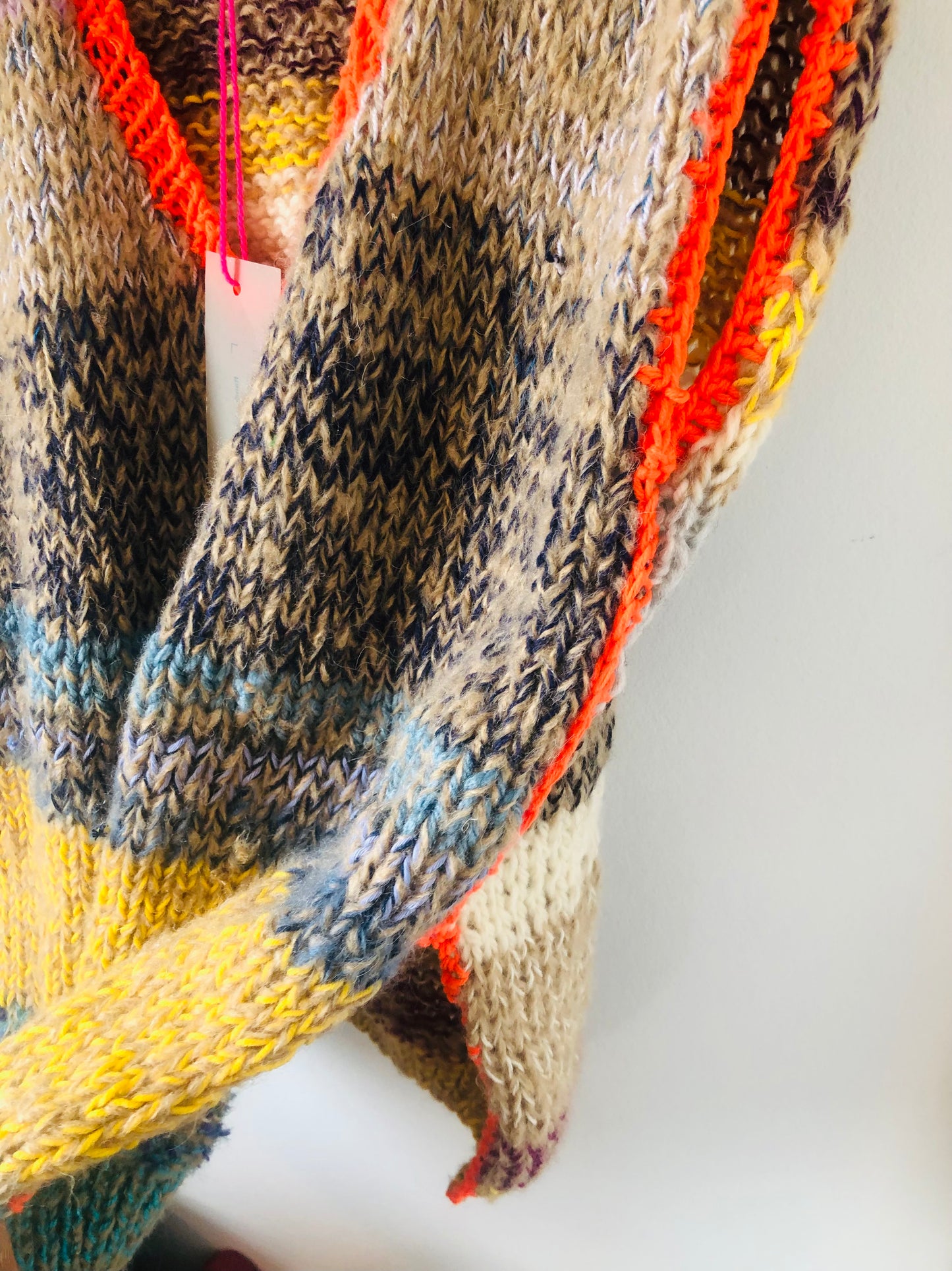 Hand-knitted sweater, slow fashion, fancy yarn, oneofakind, short sleeves, short length, 2272