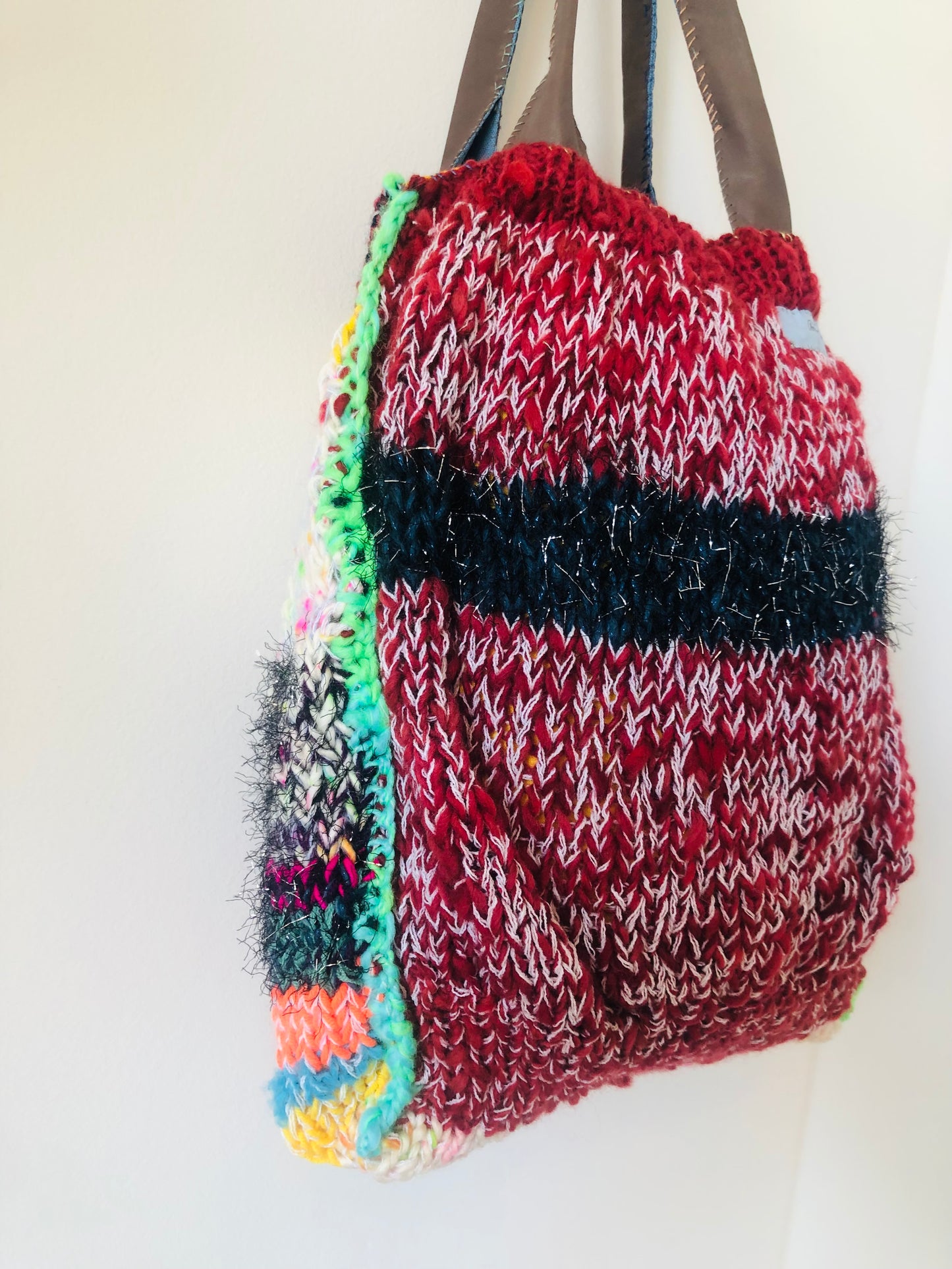 Bag 手縫いのバッグ　手編み　トートバッグ　スローファッション　手縫い　ハンドメイド　2271