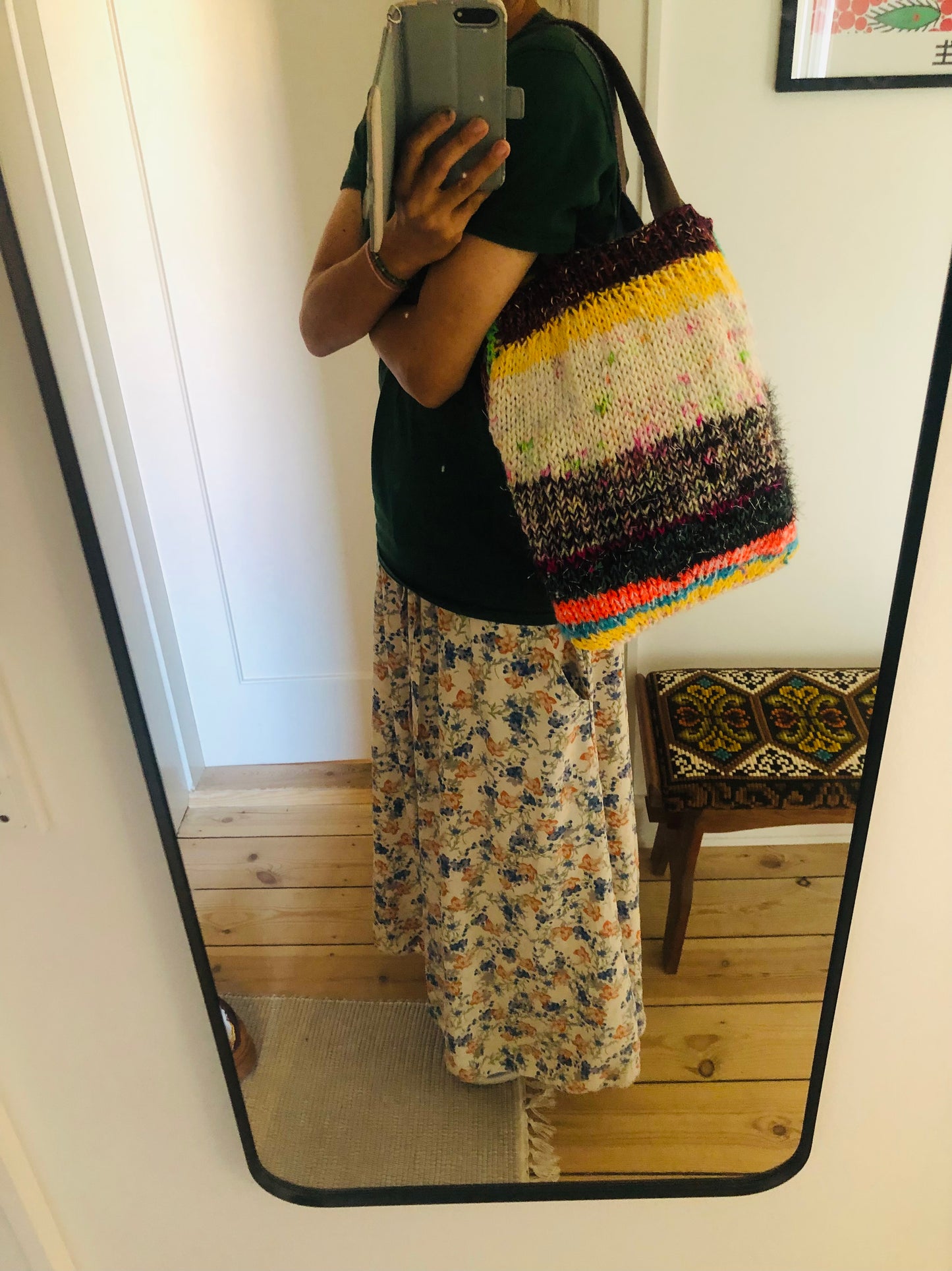 Bag 手縫いのバッグ　手編み　トートバッグ　スローファッション　手縫い　ハンドメイド　2271