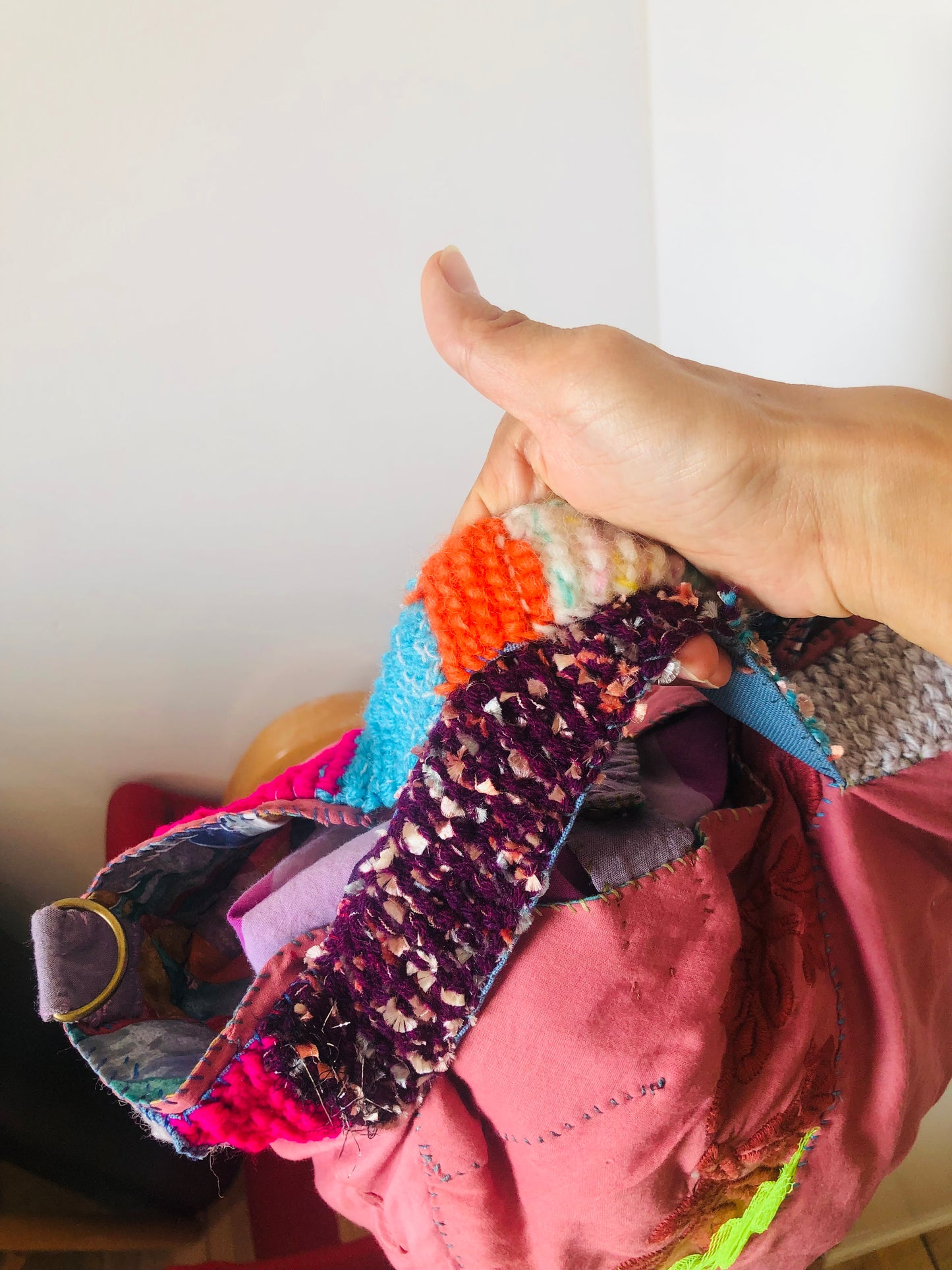 Bag 手縫いのバッグ　布製　トートバッグ　スローファッション　ハンドメイド　2255