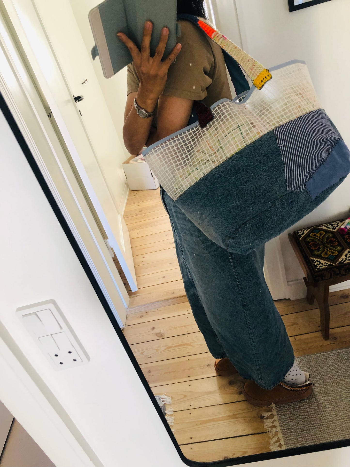 Bag Hand-sewn Fabric Tote Bag Slow Fashion Handmade 2269