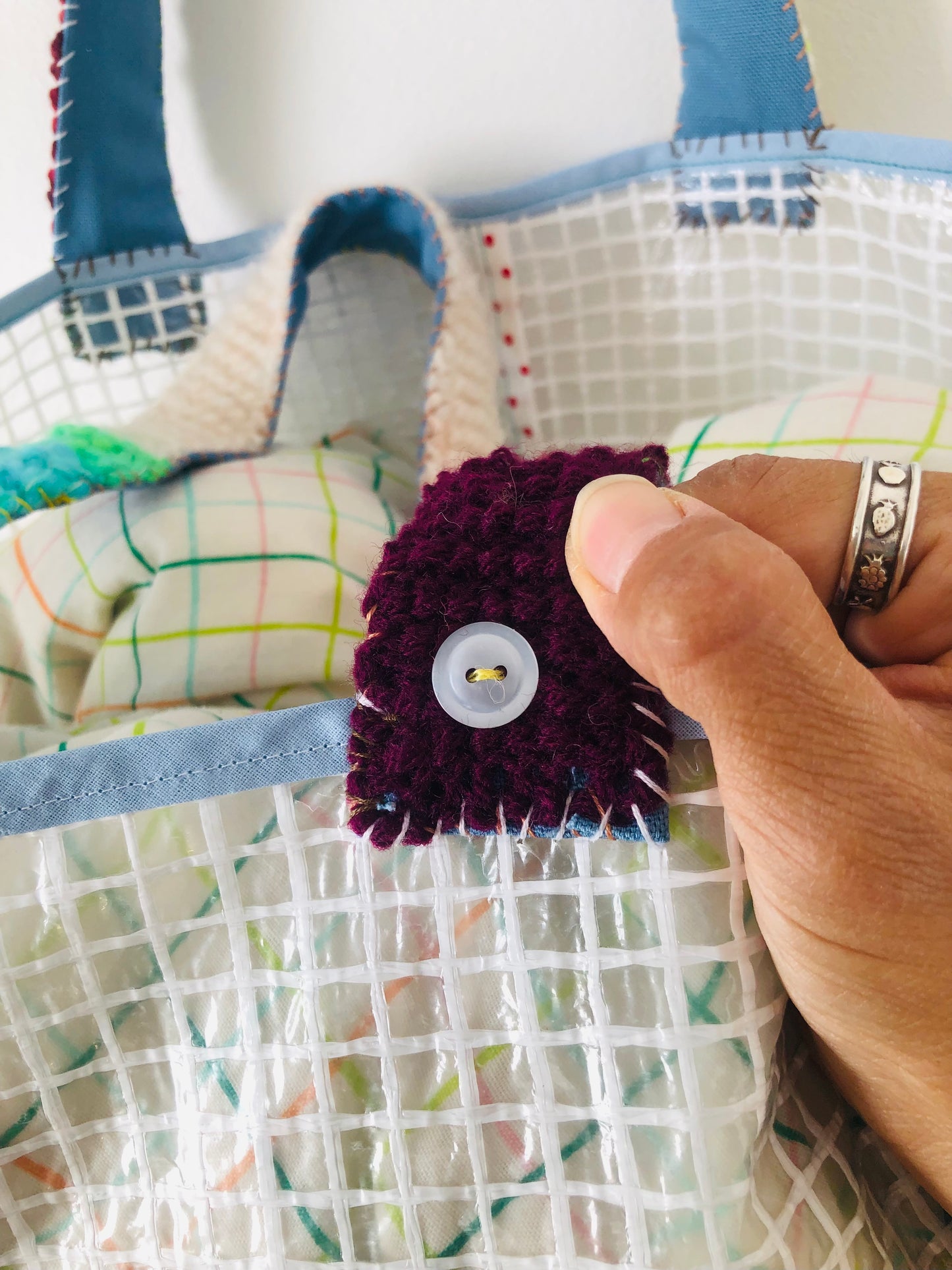 Bag Hand-sewn Fabric Tote Bag Slow Fashion Handmade 2269