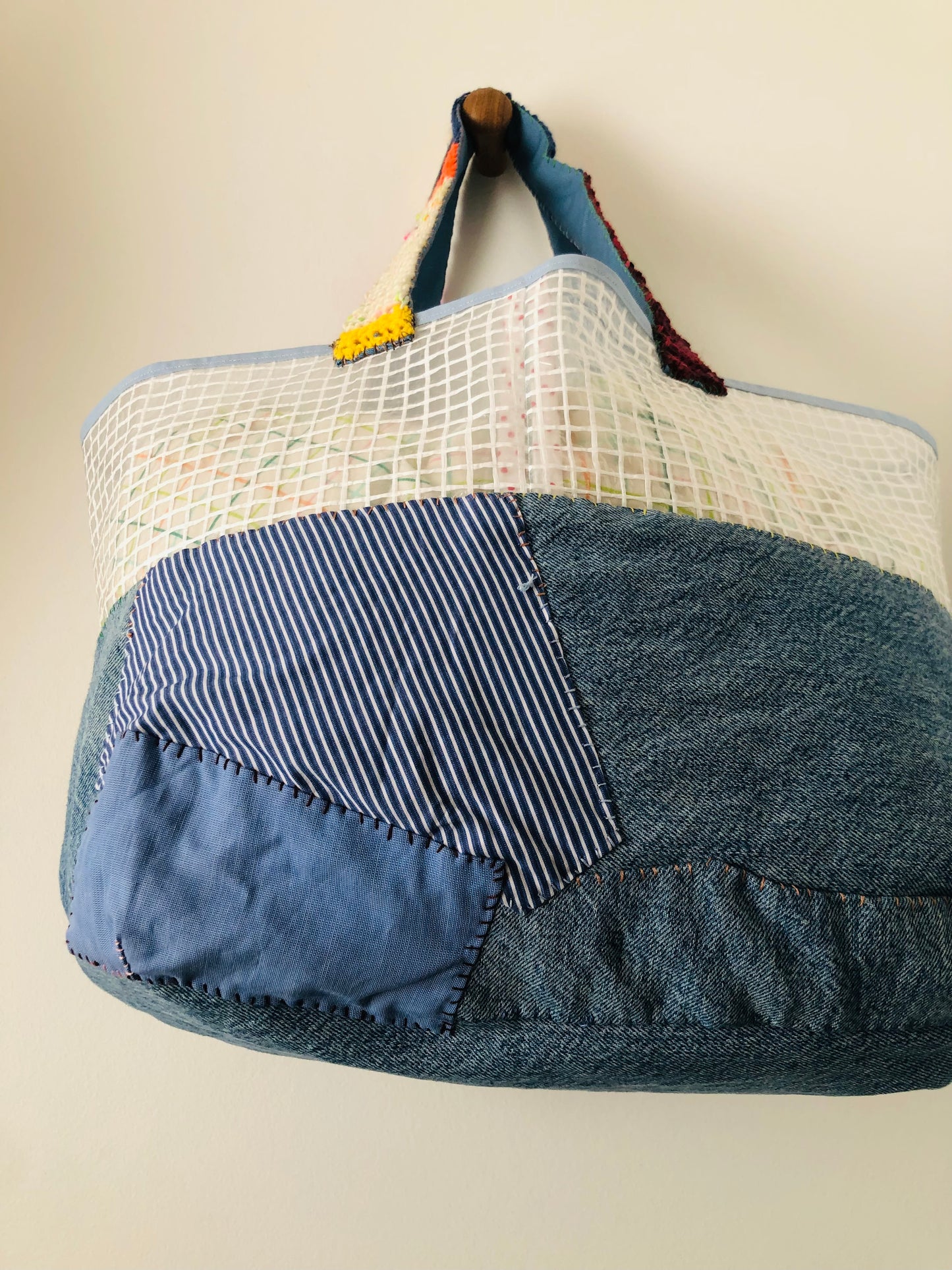 Bag Hand-sewn Fabric Tote Bag Slow Fashion Handmade 2269