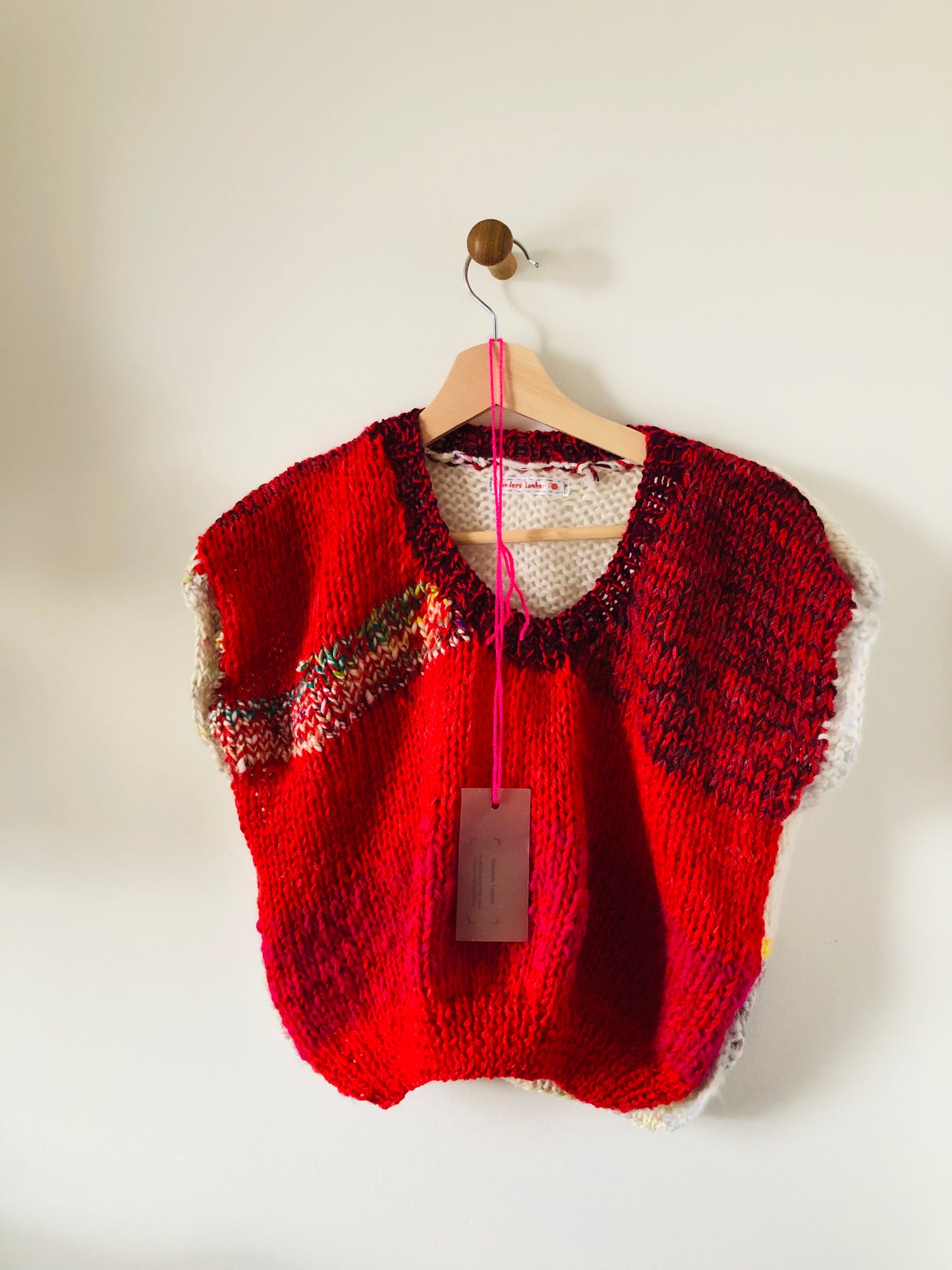 Hand-knitted sweater, slow fashion, fancy yarn, oneofakind, short sleeves, short length, 2273