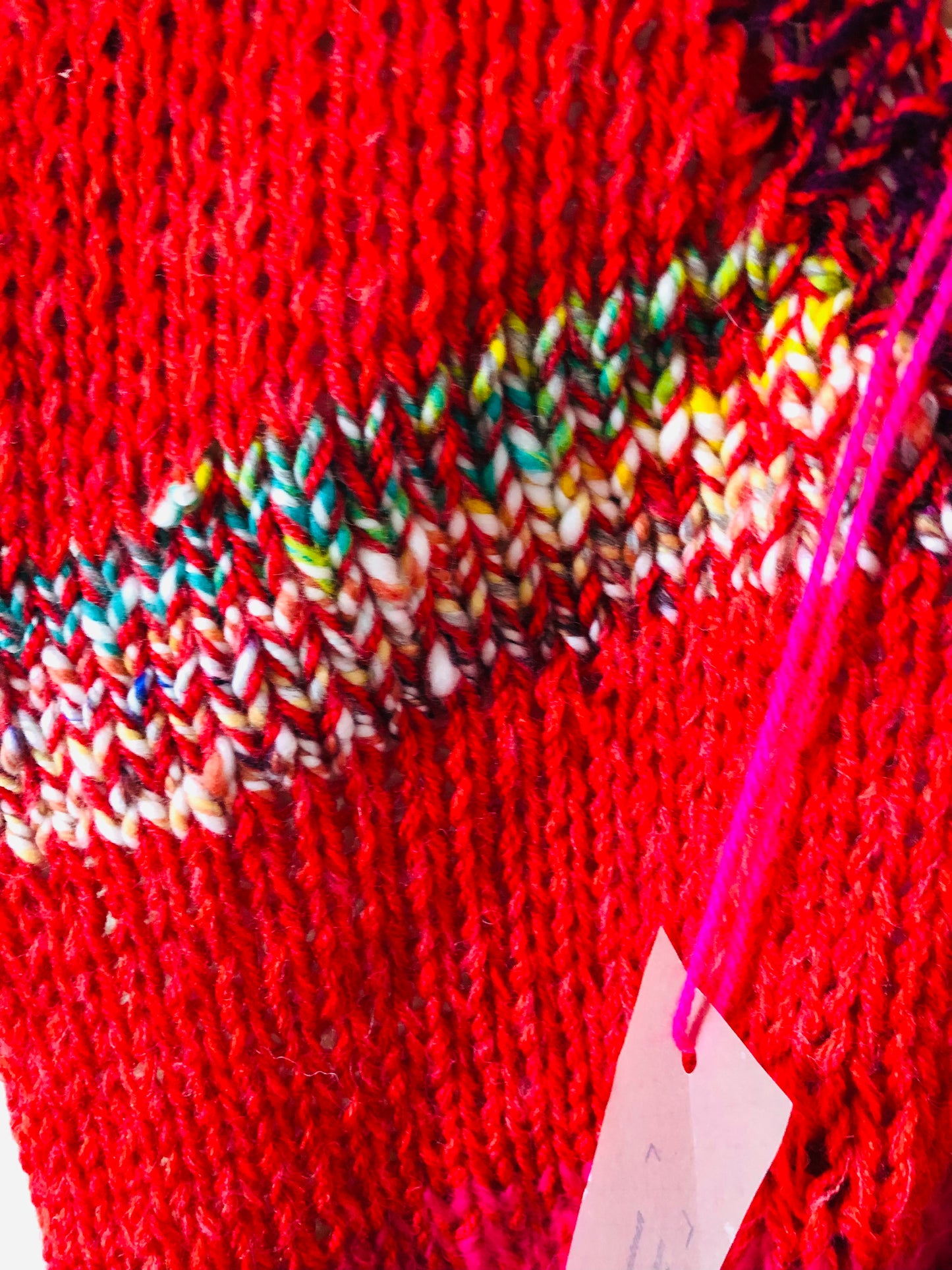 Hand-knitted sweater, slow fashion, fancy yarn, oneofakind, short sleeves, short length, 2273