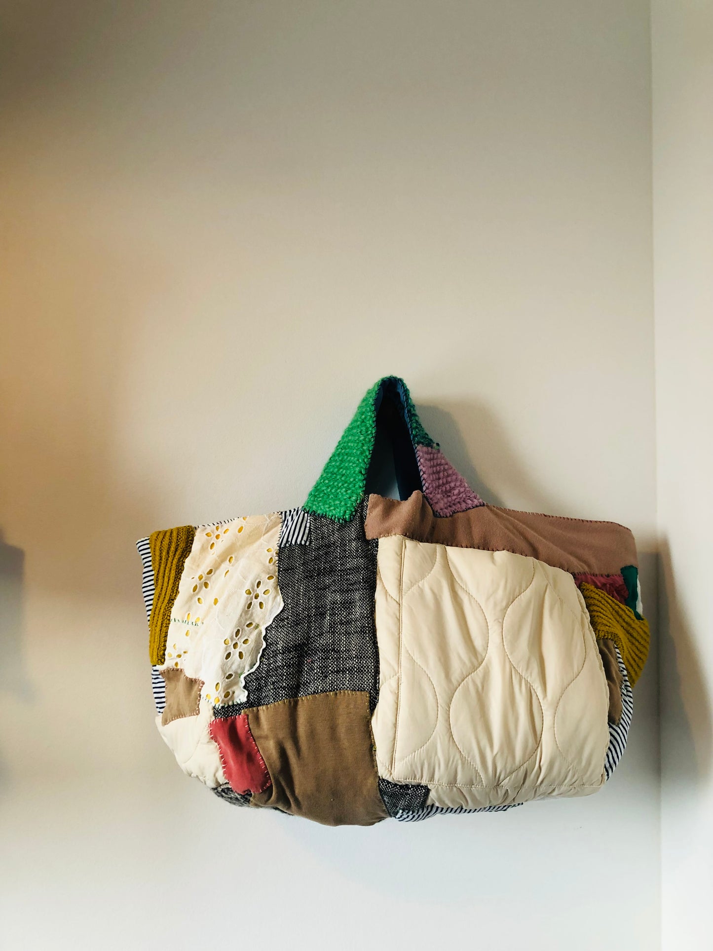 Bag Hand-sewn Fabric Tote Bag Slow Fashion Handmade 2277