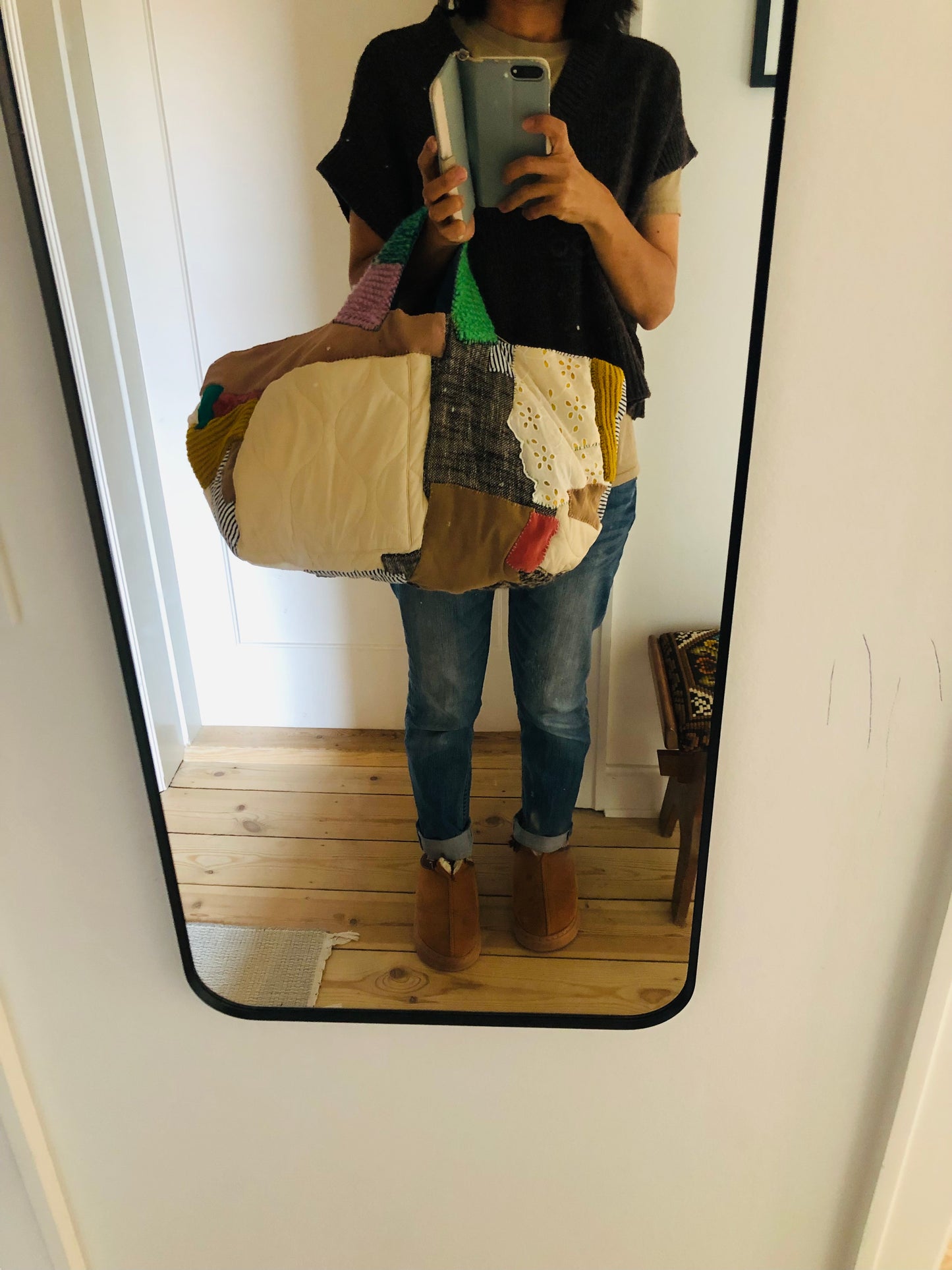 Bag Hand-sewn Fabric Tote Bag Slow Fashion Handmade 2277