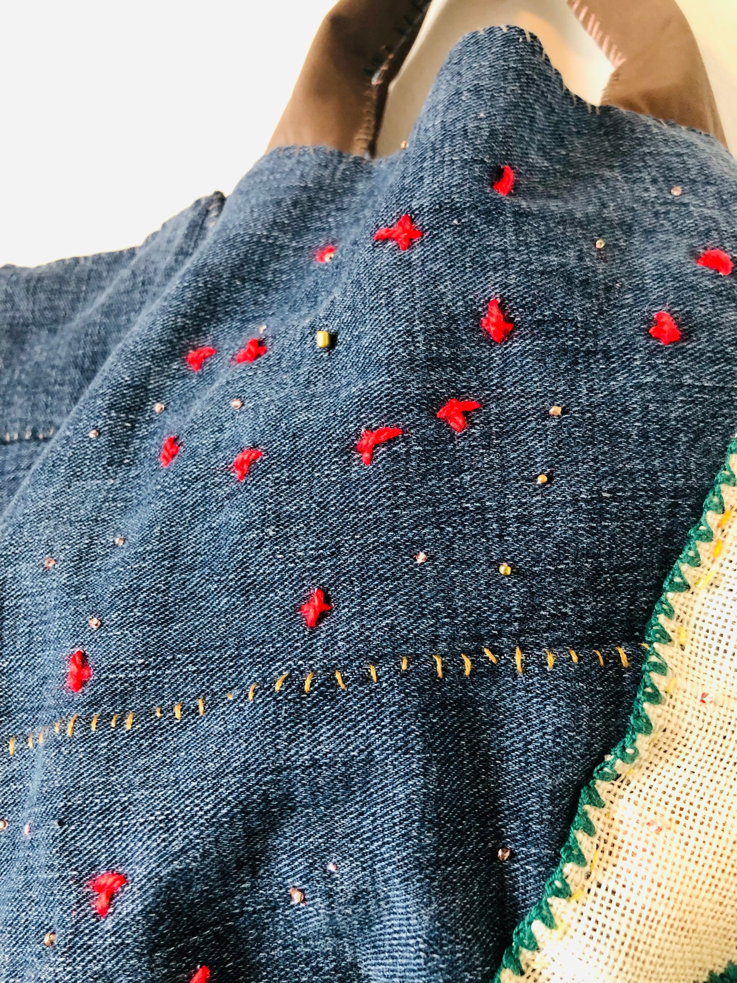 Bag Hand-sewn Fabric Tote Bag Slow Fashion Handmade 2275