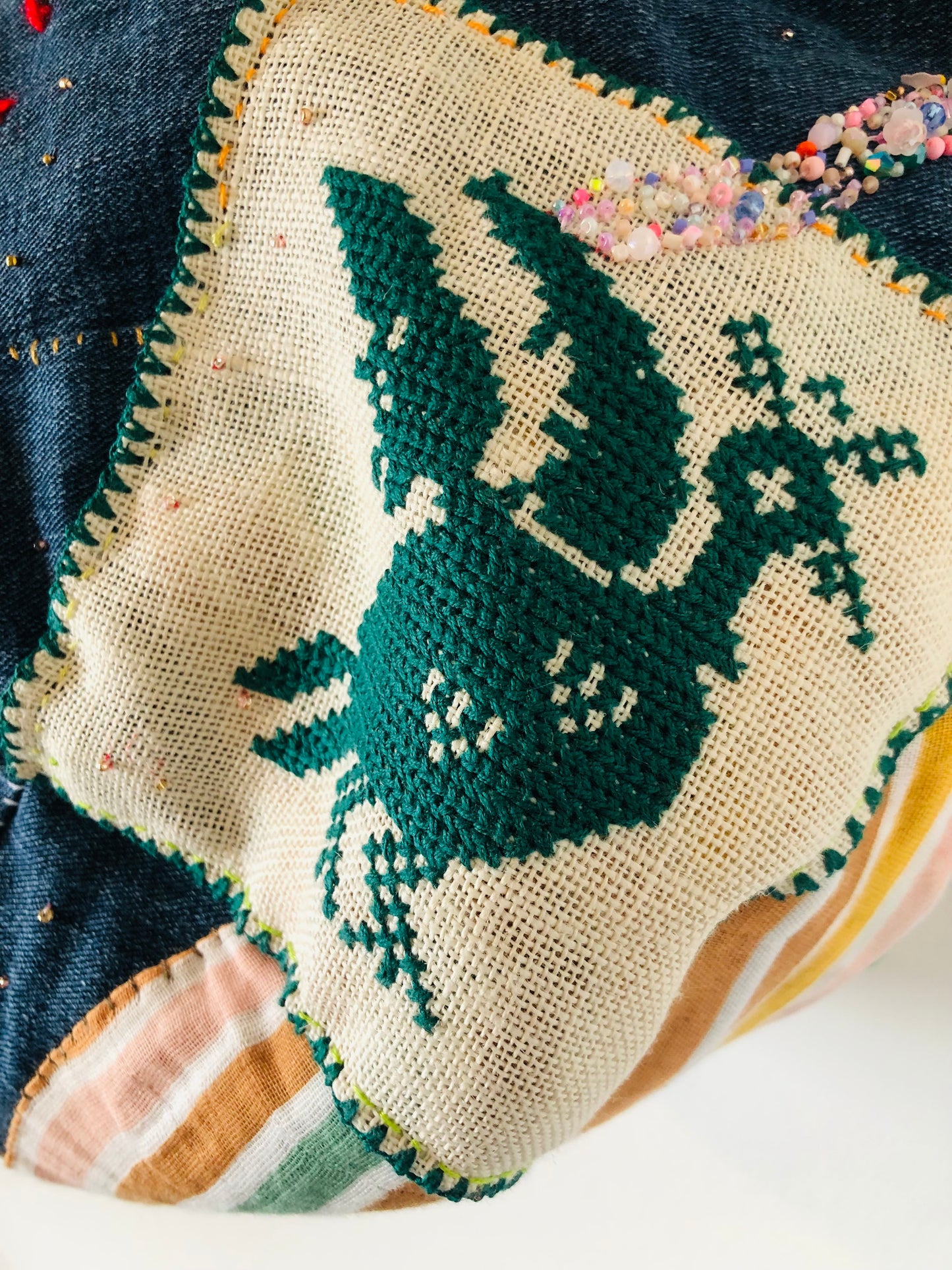 Bag Hand-sewn Fabric Tote Bag Slow Fashion Handmade 2275