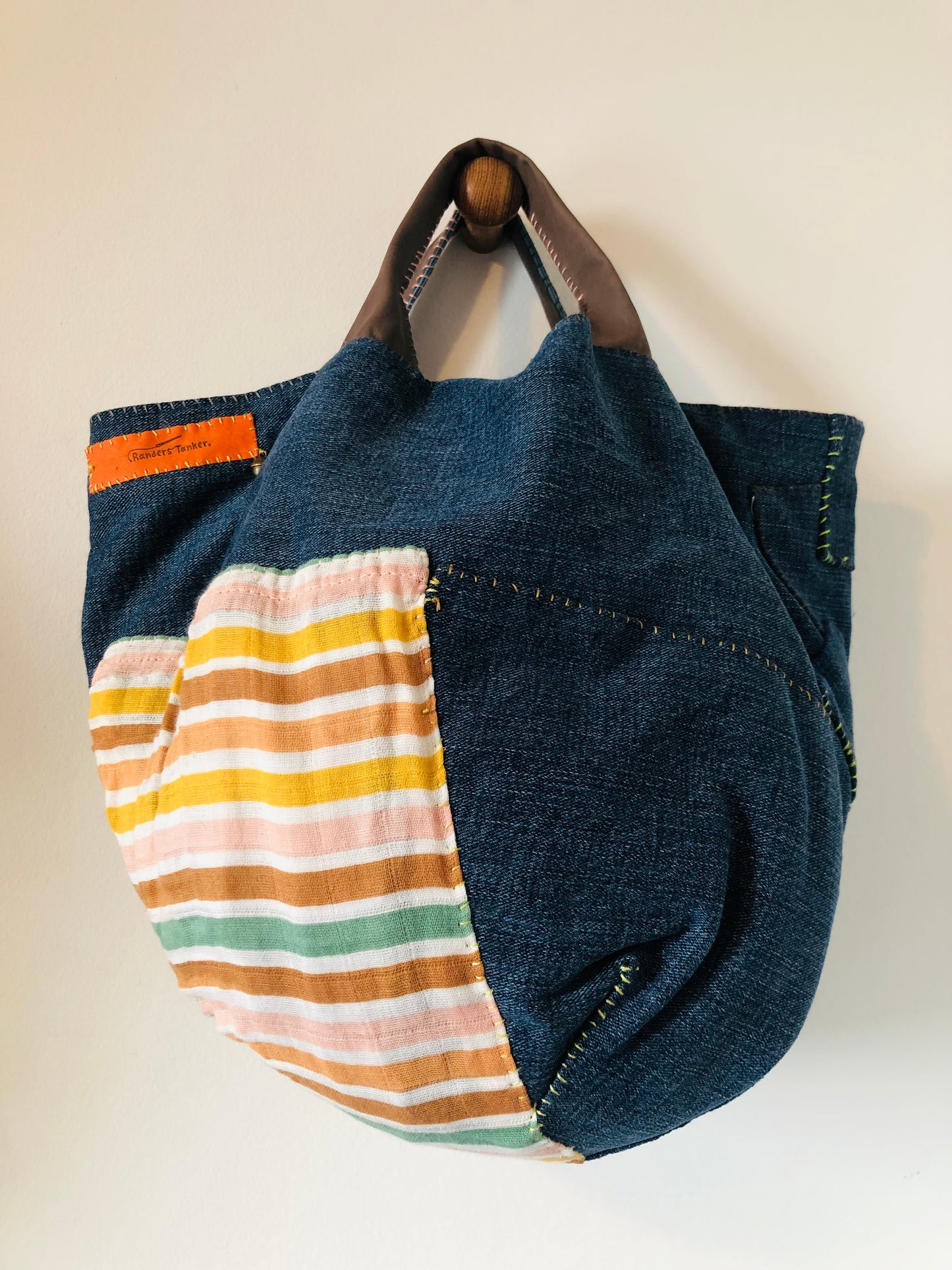 Bag Hand-sewn Fabric Tote Bag Slow Fashion Handmade 2275